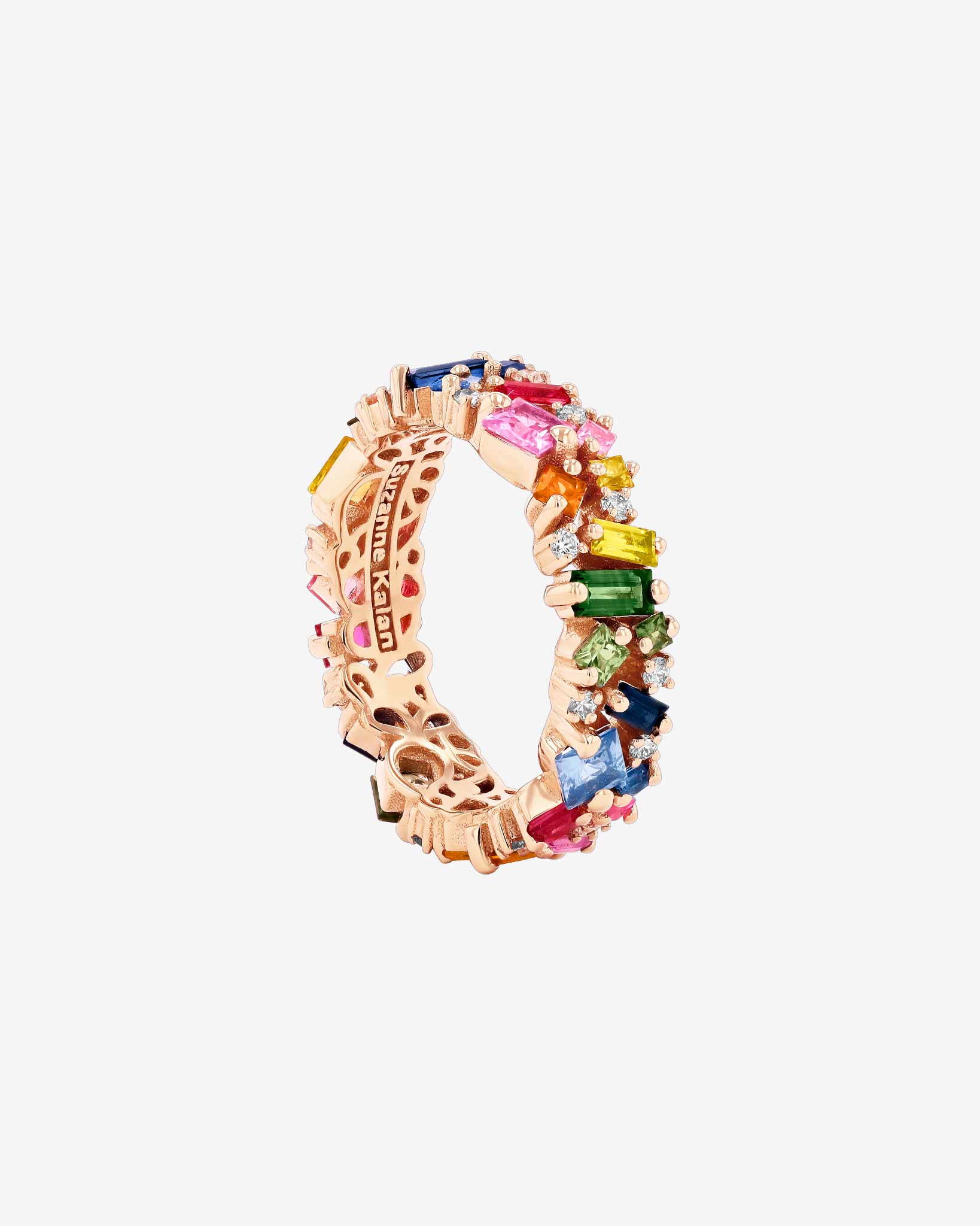 Suzanne Kalan La Fantaisie Rainbow Sapphire Eternity Band in 18k rose gold