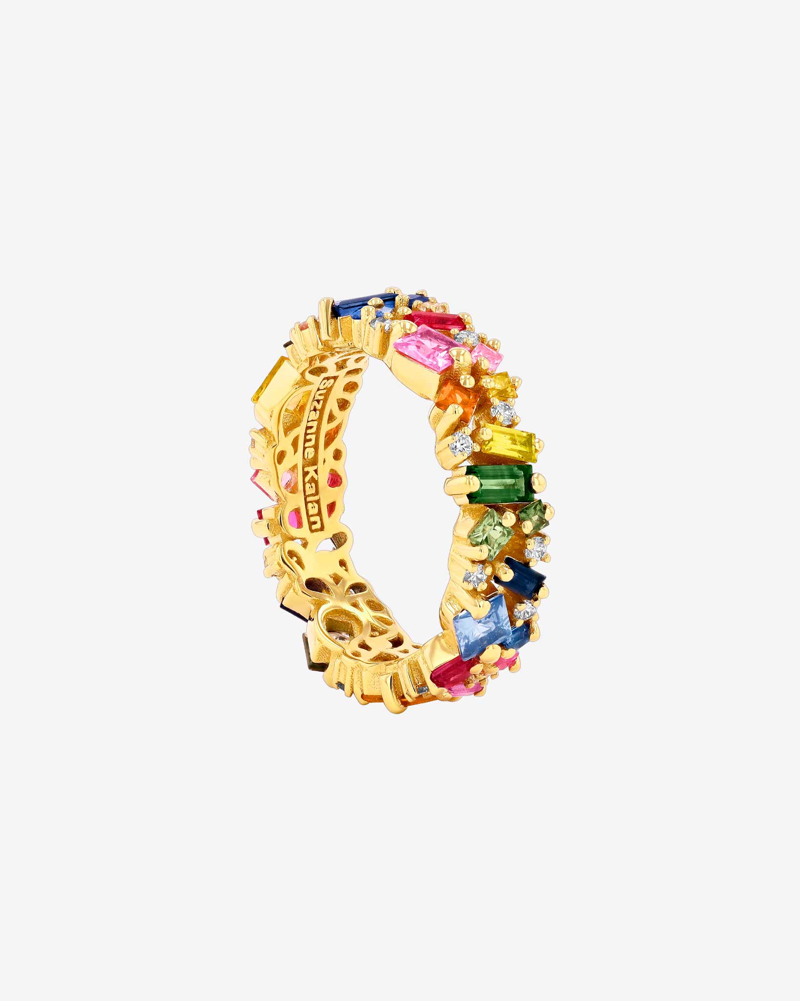 Suzanne Kalan La Fantaisie Rainbow Sapphire Eternity Band in 18k yellow gold