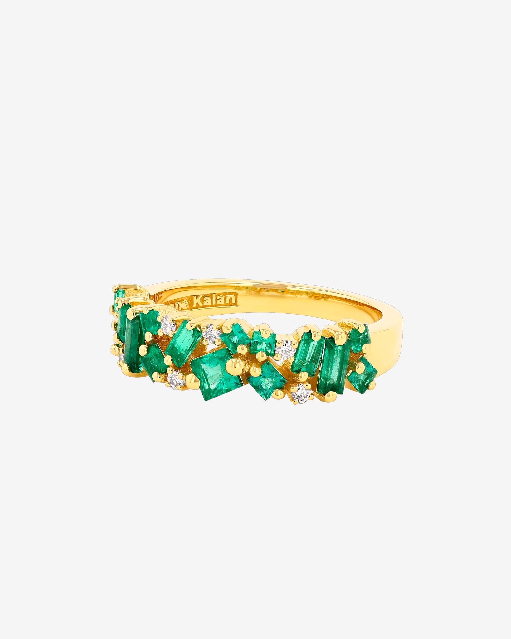 Suzanne Kalan La Fantaisie Emerald Half Band in 18k yellow gold