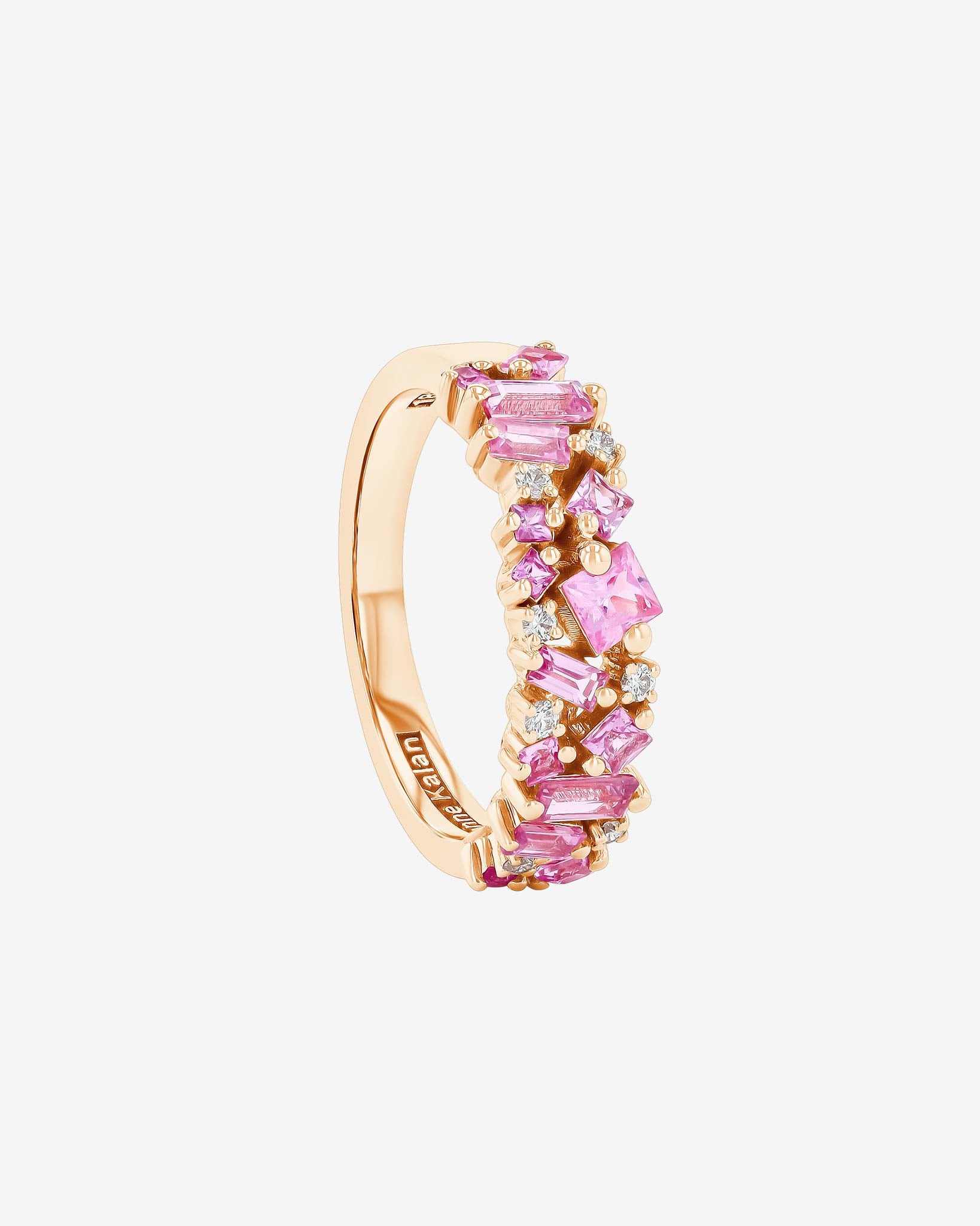 Suzanne Kalan La Fantaisie Pink Sapphire Half Band in 18k rose gold