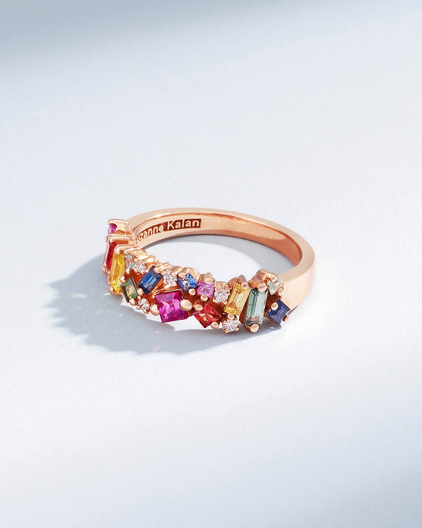 Suzanne Kalan La Fantaisie Rainbow Sapphire Half Band in 18k rose gold