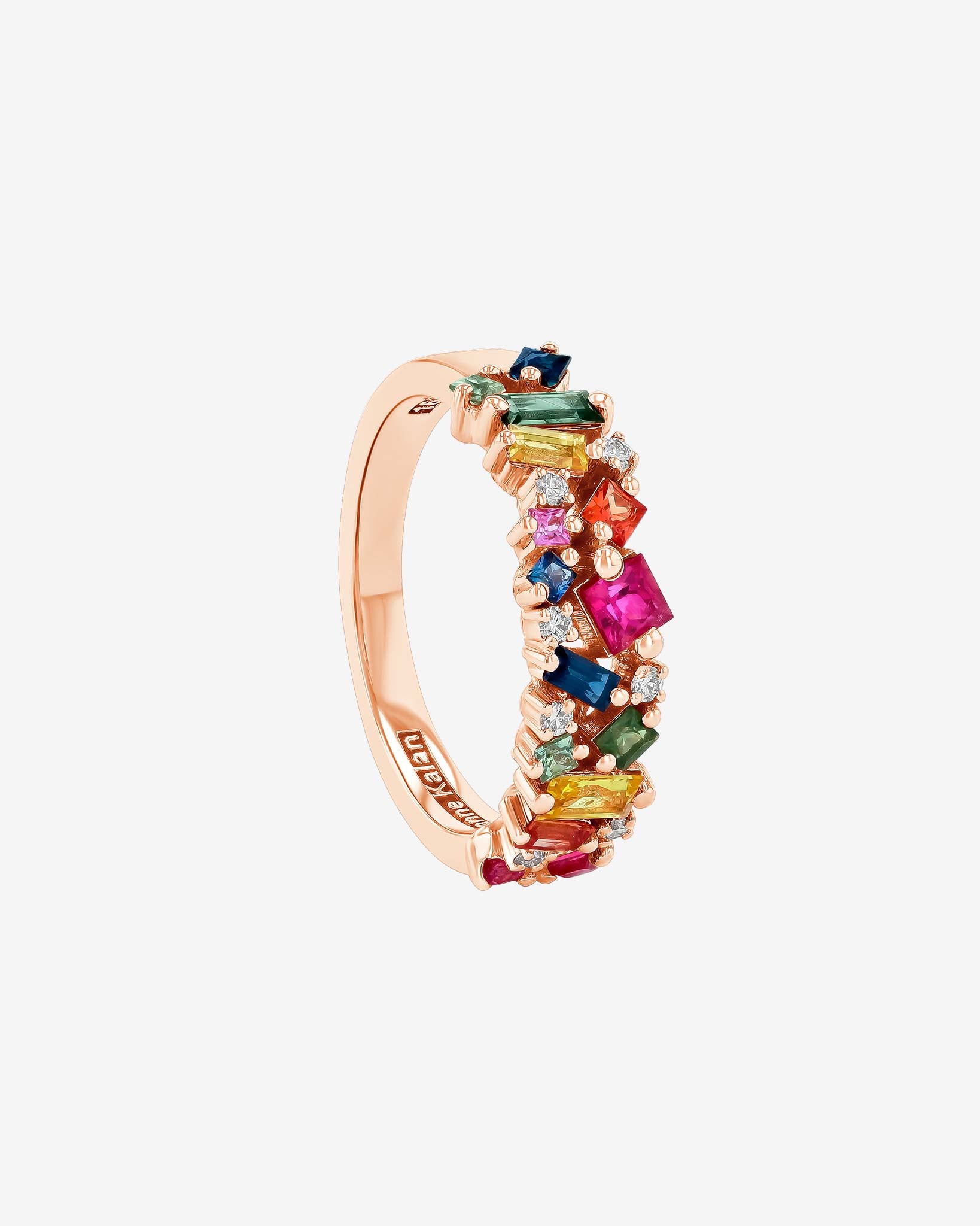 Suzanne Kalan La Fantaisie Rainbow Sapphire Half Band in 18k rose gold