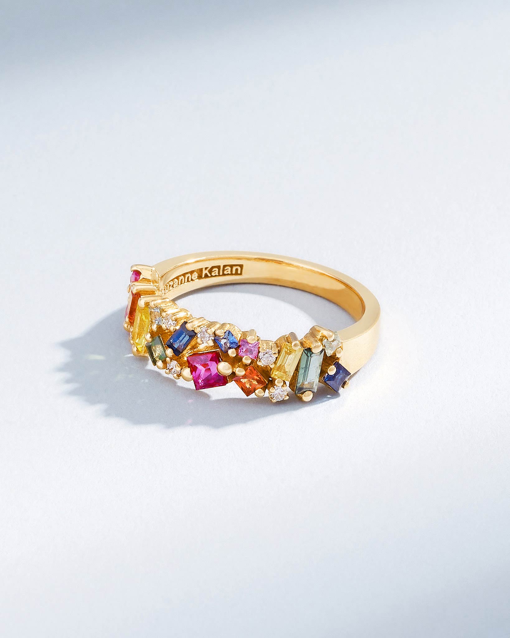 Suzanne Kalan La Fantaisie Rainbow Sapphire Half Band in 18k yellow gold