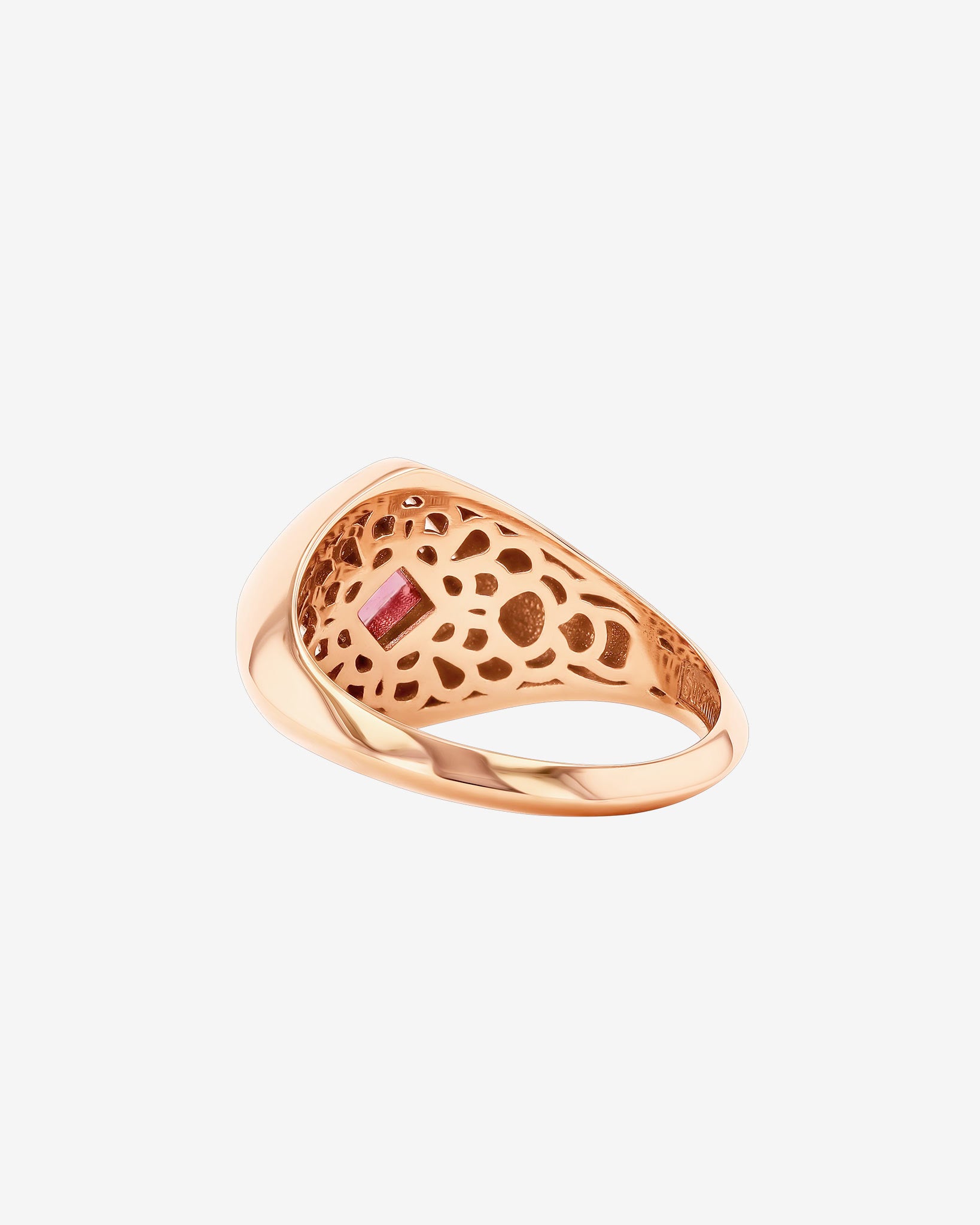 Suzanne Kalan Princess Pink Sapphire Signet Ring in 18k rose gold