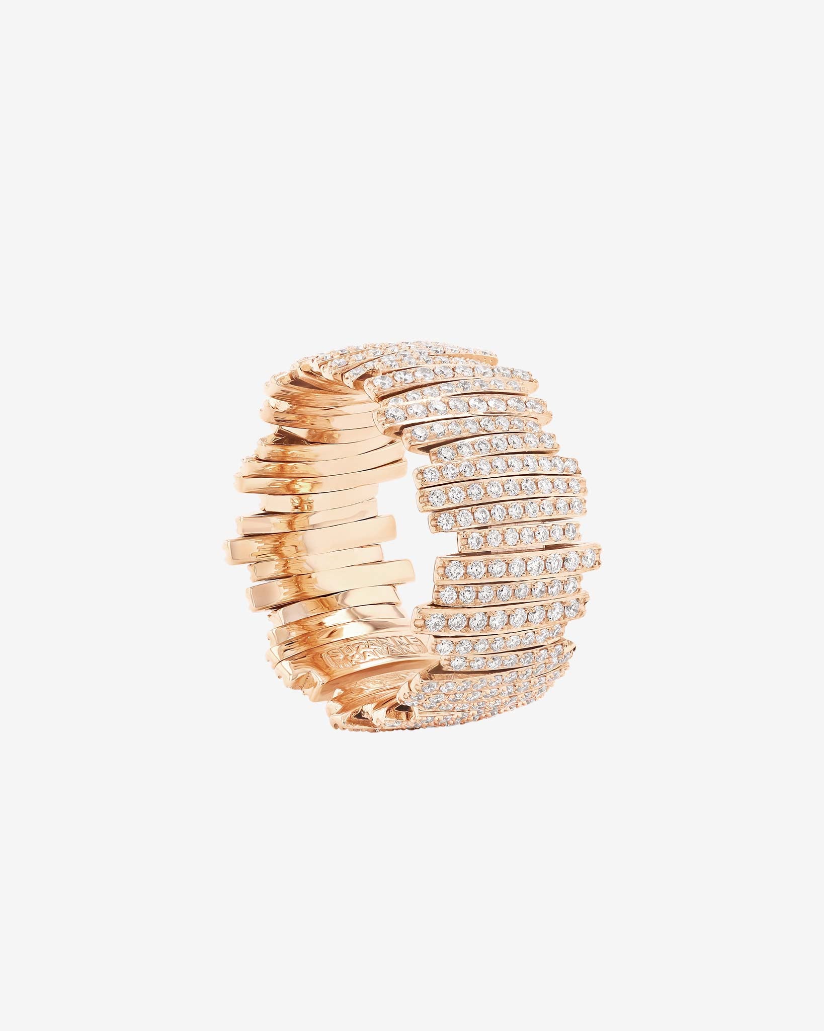 Suzanne Kalan Classic Gold Full Pave Milli Band in 18k rose gold