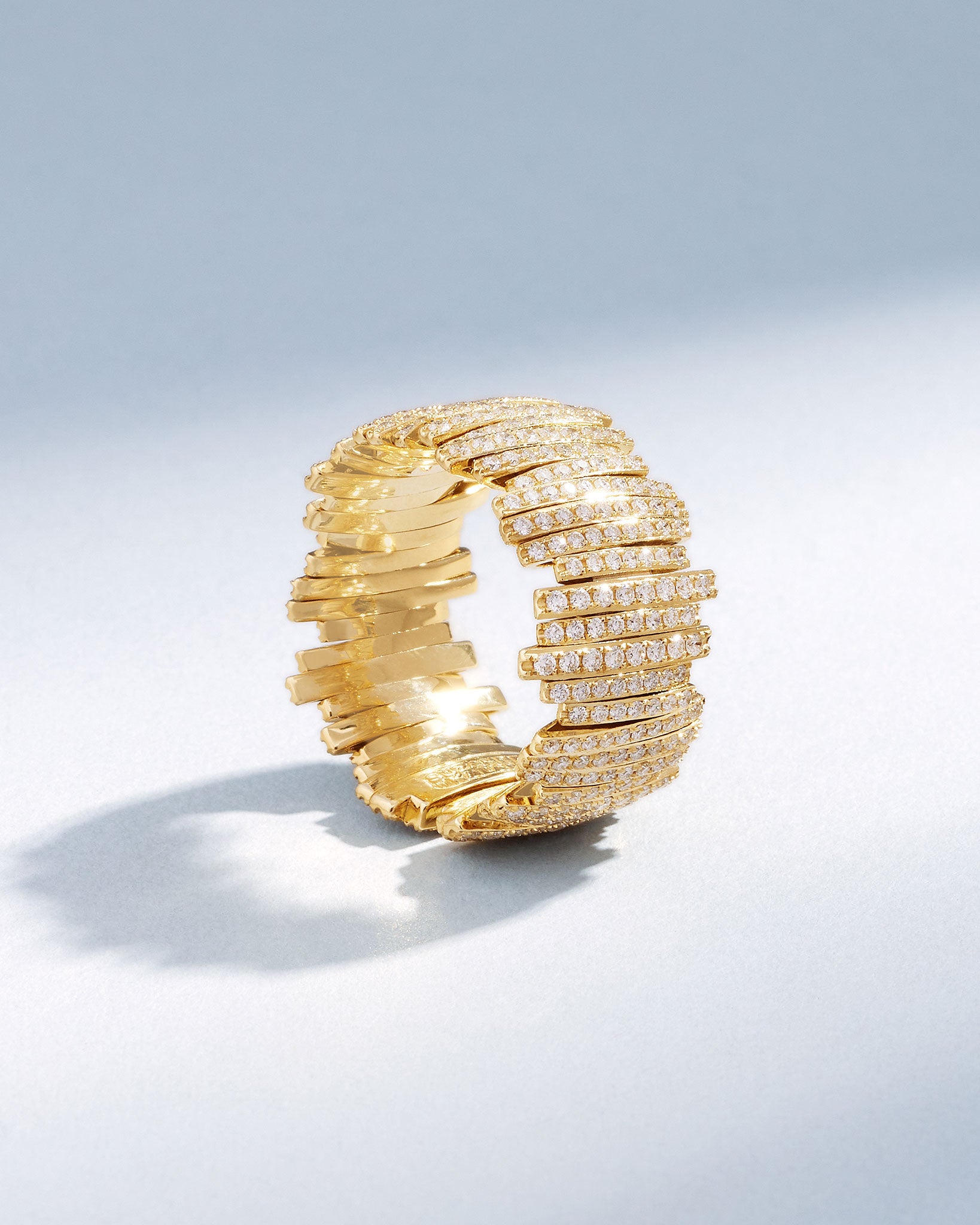 Suzanne Kalan Classic Gold Full Pave Milli Band in 18k yellow gold