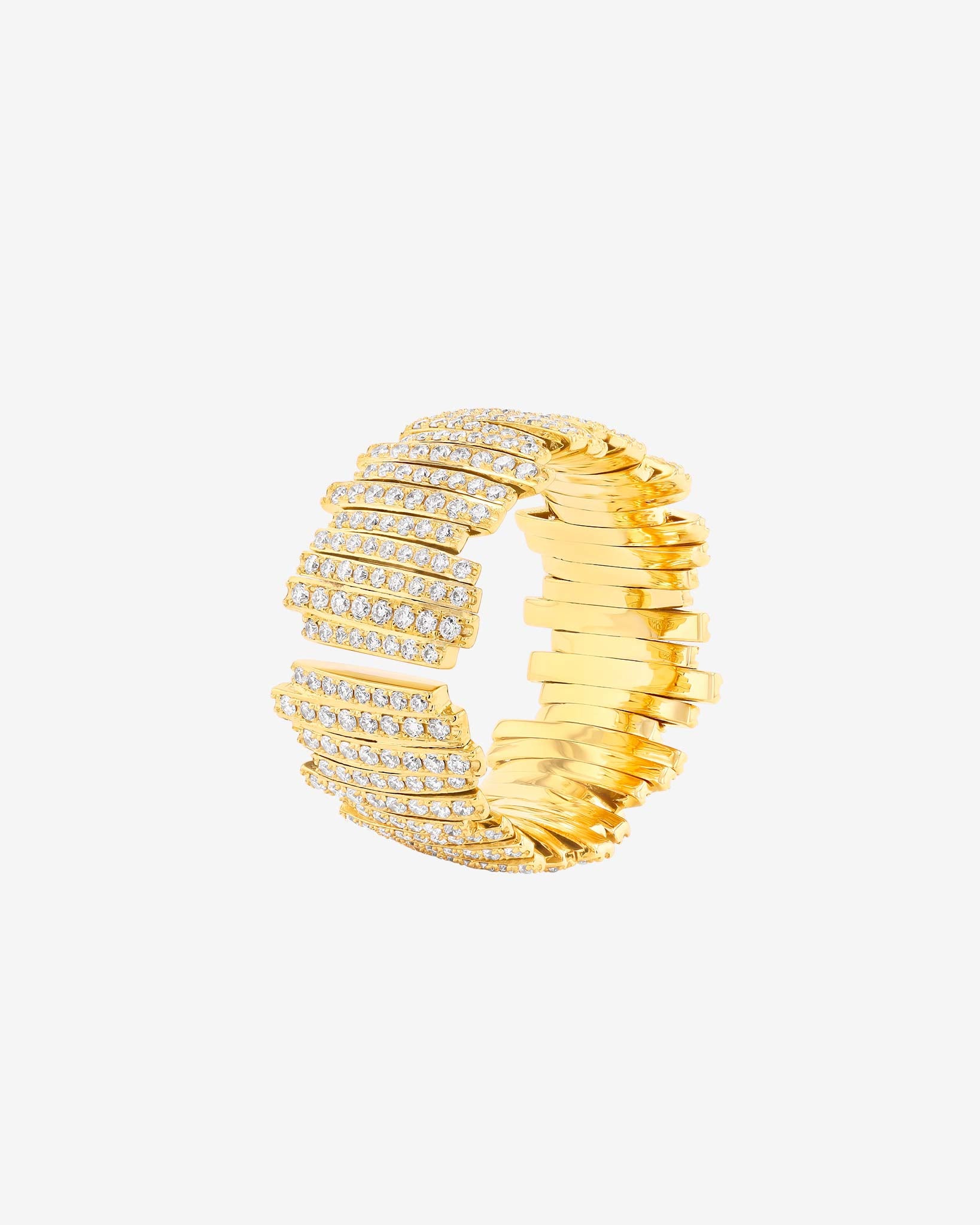 Suzanne Kalan Classic Gold Full Pave Milli Band in 18k yellow gold