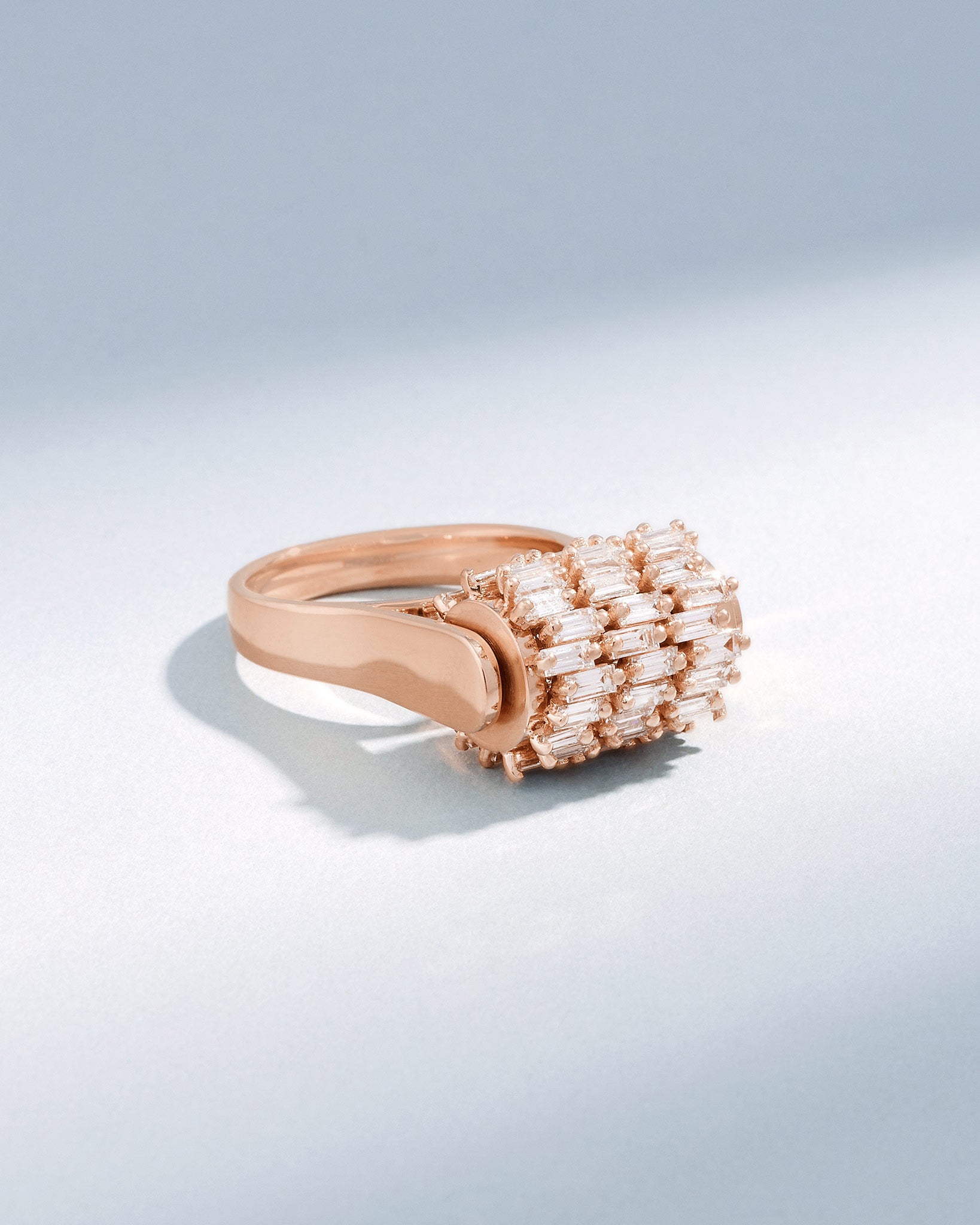 Suzanne Kalan Infinite Triple Row Diamond Spinner Ring in 18k rose gold