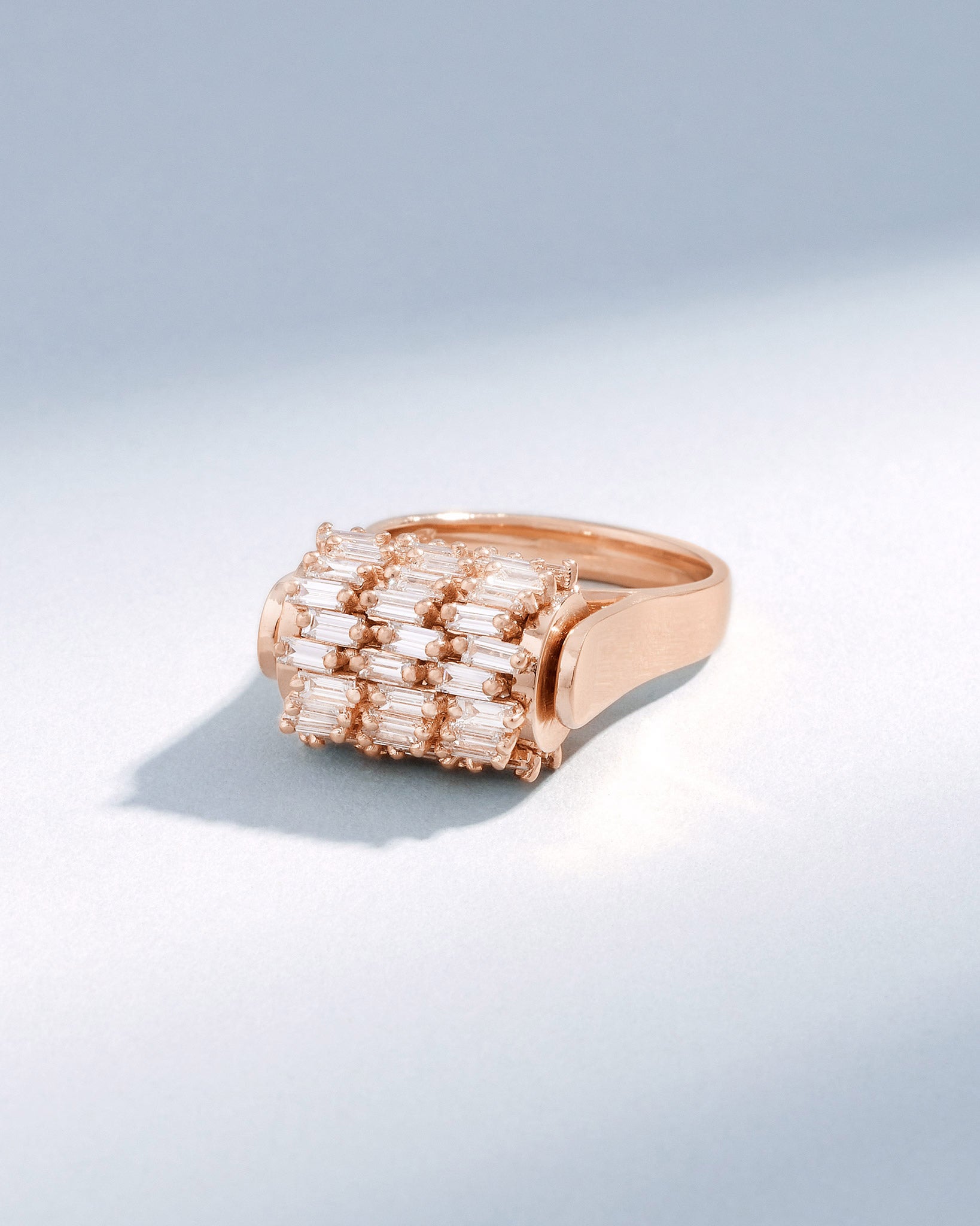 Suzanne Kalan Infinite Triple Row Diamond Spinner Ring in 18k rose gold