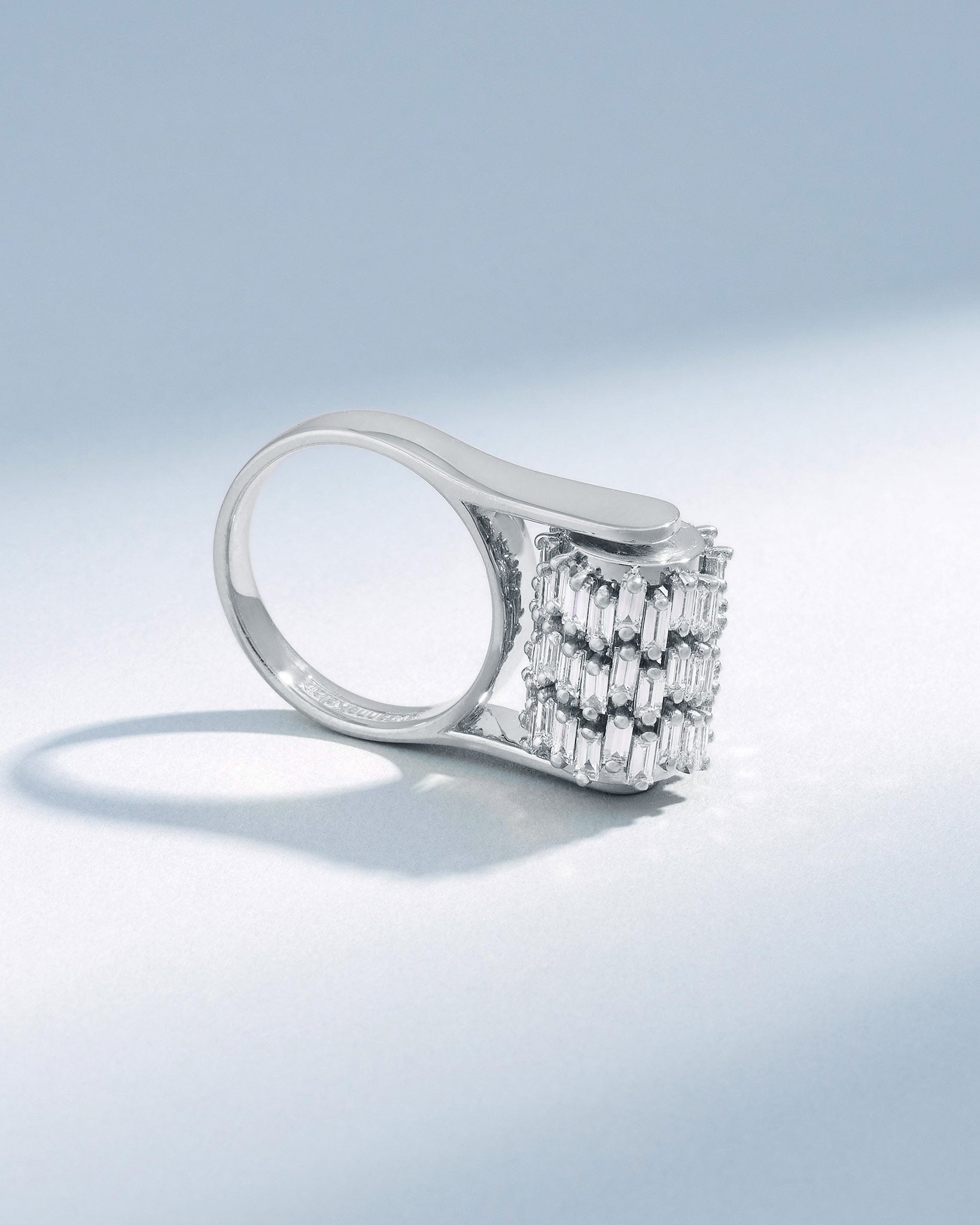 Suzanne Kalan Infinite Triple Row Diamond Spinner Ring in 18k white gold