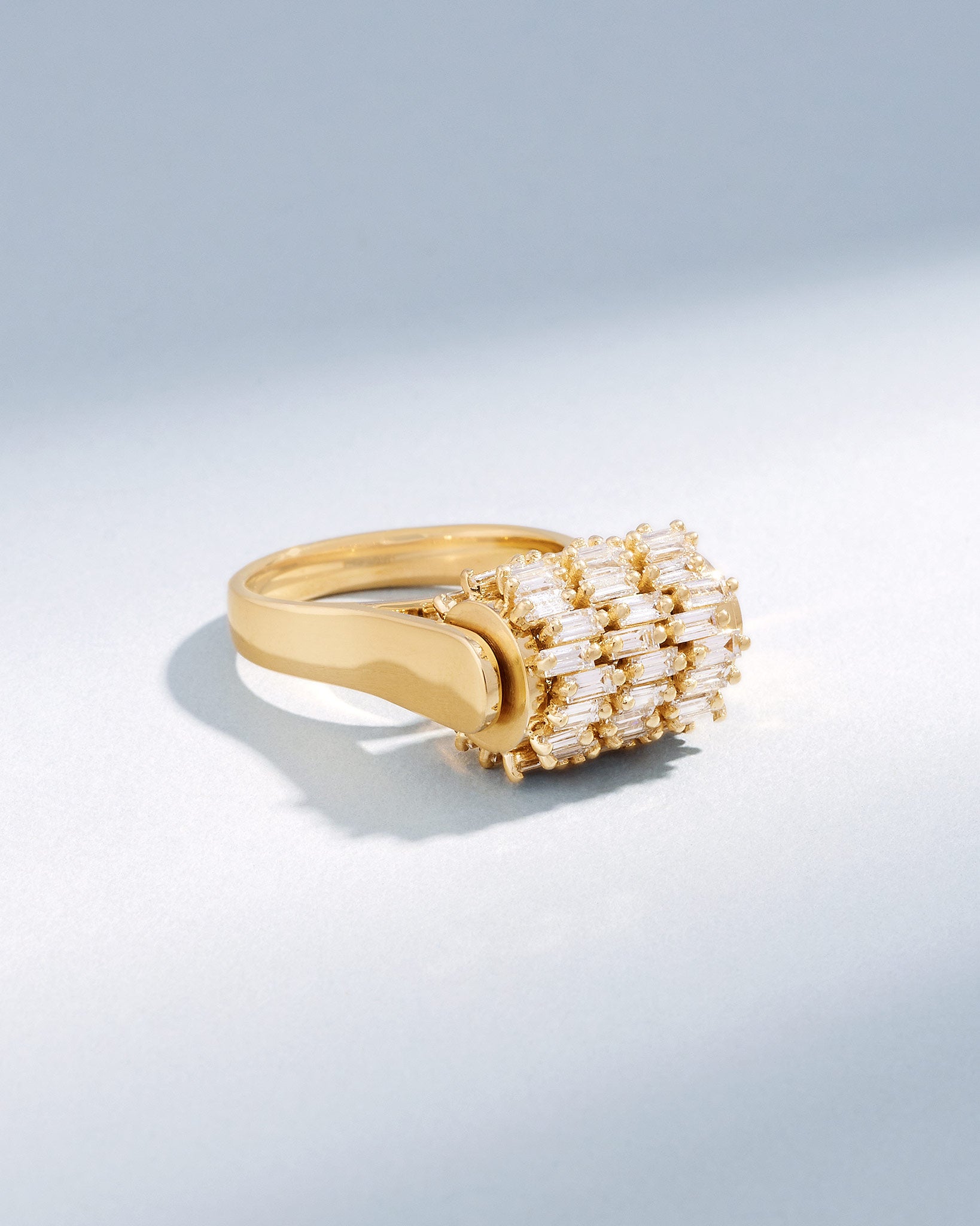 Suzanne Kalan Infinite Triple Row Diamond Spinner Ring in 18k yellow gold