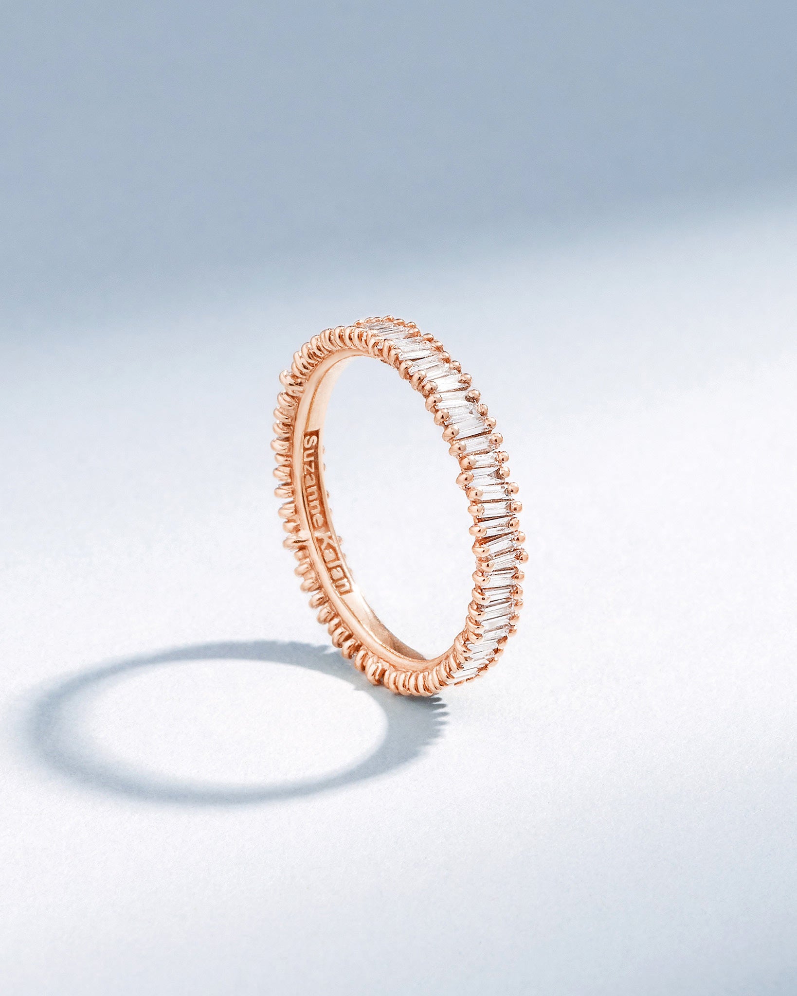 Suzanne Kalan Classic Diamond Mini Baguette Eternity Band in 18k rose gold