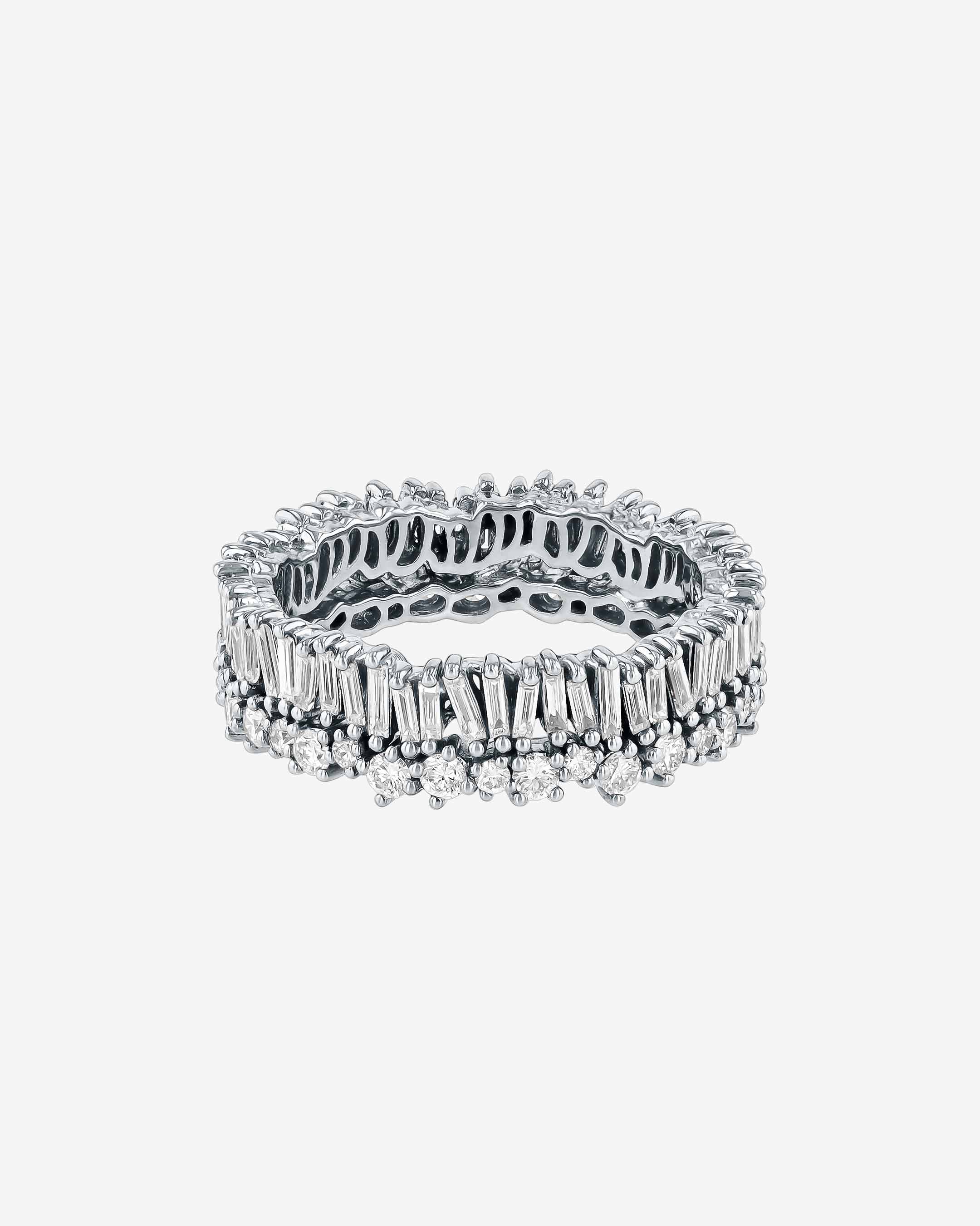 Suzanne Kalan Classic Diamond Short Stack Eternity Band in 18k white gold