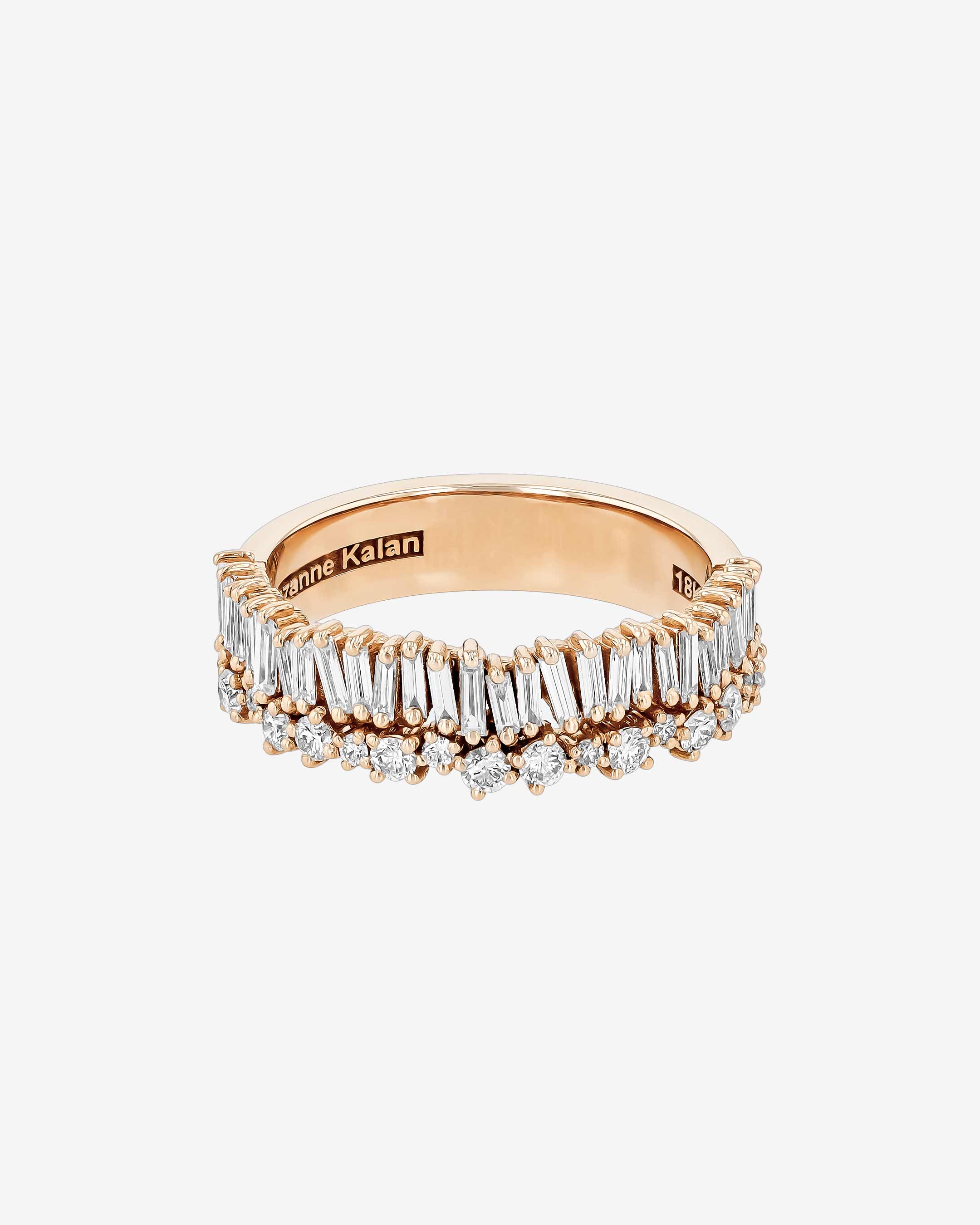 Suzanne Kalan Classic Diamond Short Stack Half Band in 18k rose gold
