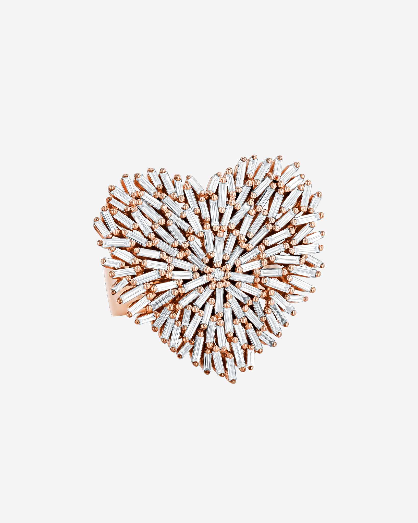Suzanne Kalan Classic Diamond Large Heart Ring in 18k rose gold
