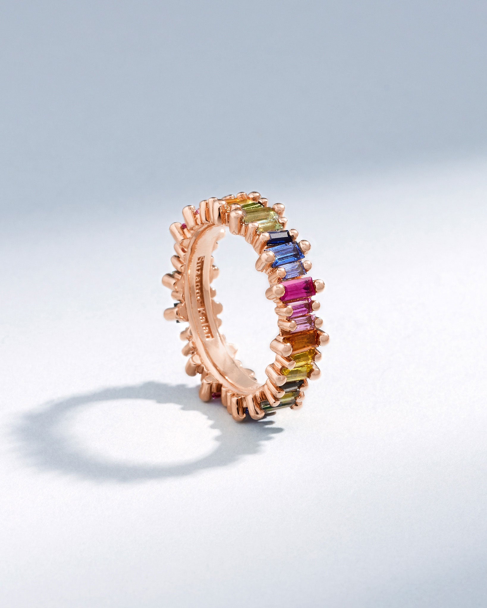 Suzanne Kalan Bold Rainbow Sapphire Eternity Band in 18k rose gold