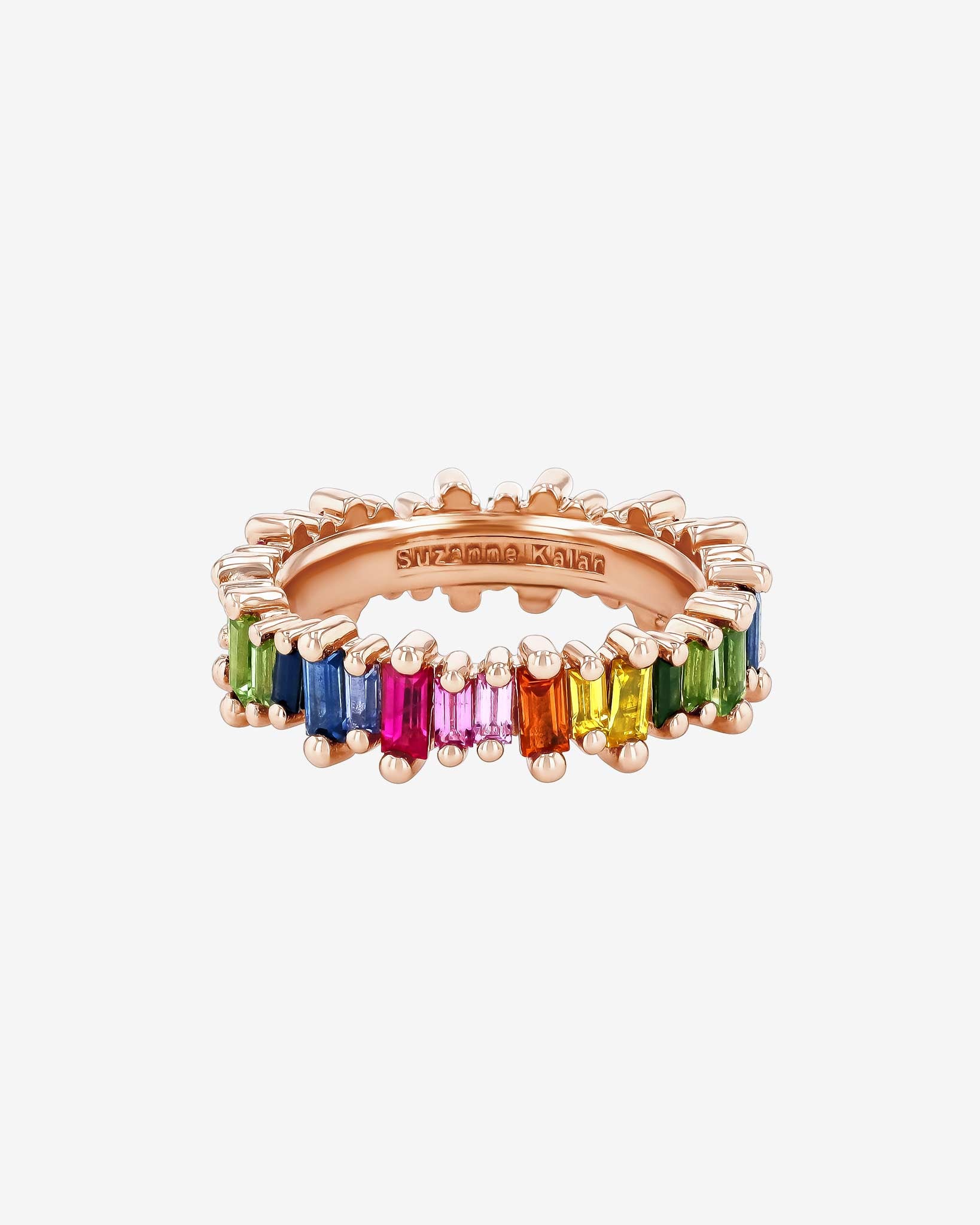 Suzanne Kalan Bold Rainbow Sapphire Eternity Band in 18k rose gold