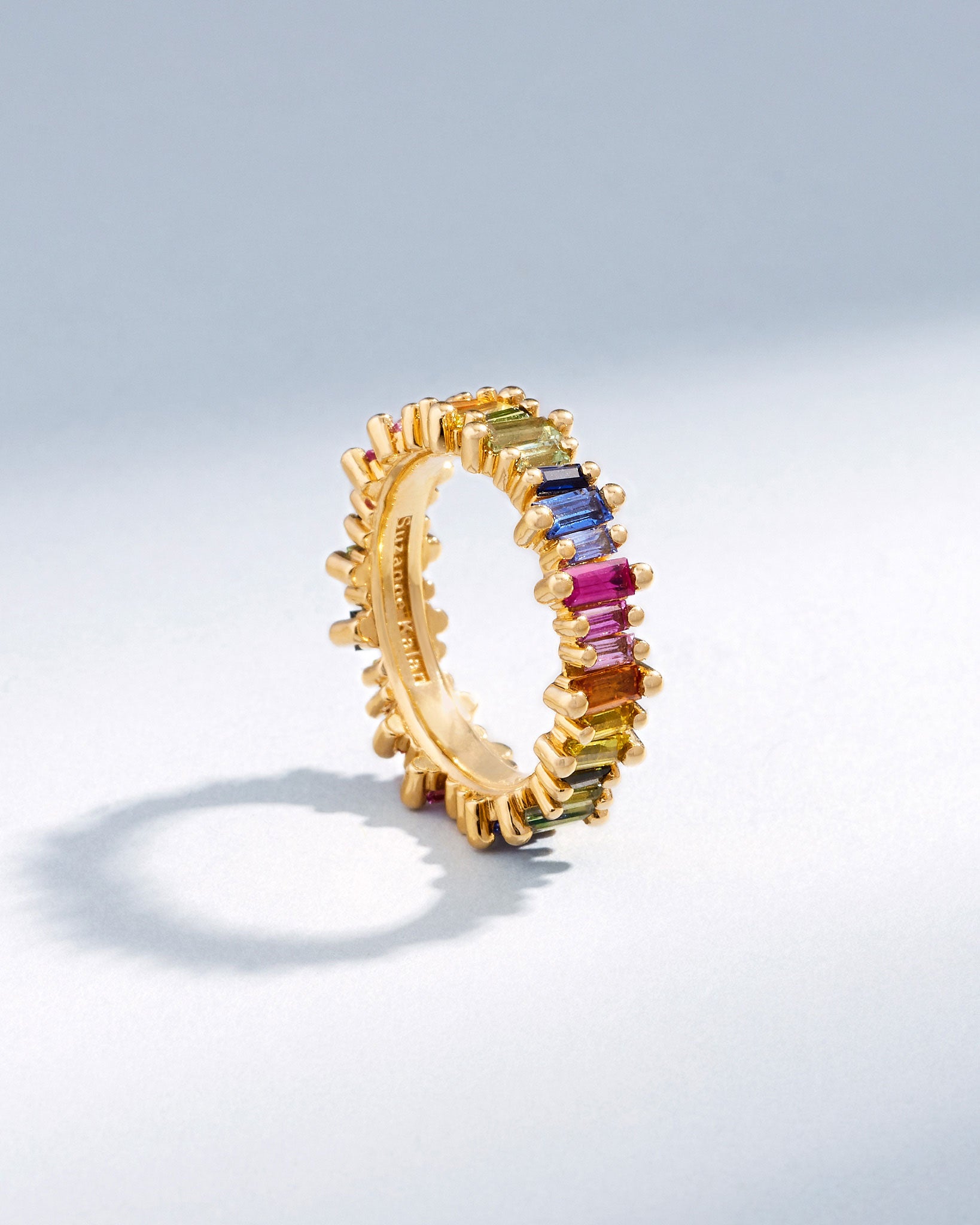 Suzanne Kalan Bold Rainbow Sapphire Eternity Band in 18k yellow gold