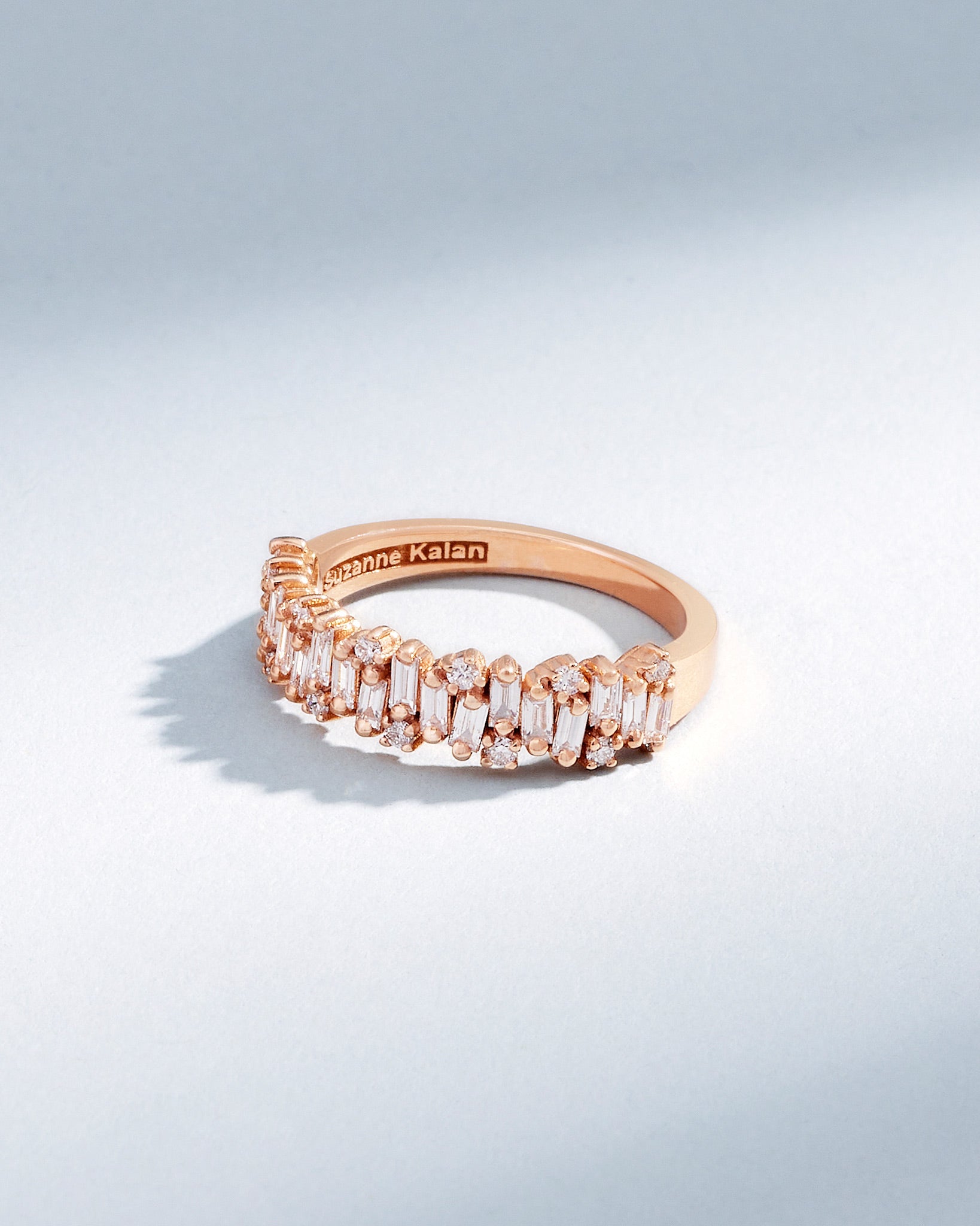 Suzanne Kalan Classic Diamond Shimmer Half Band in 18k rose gold