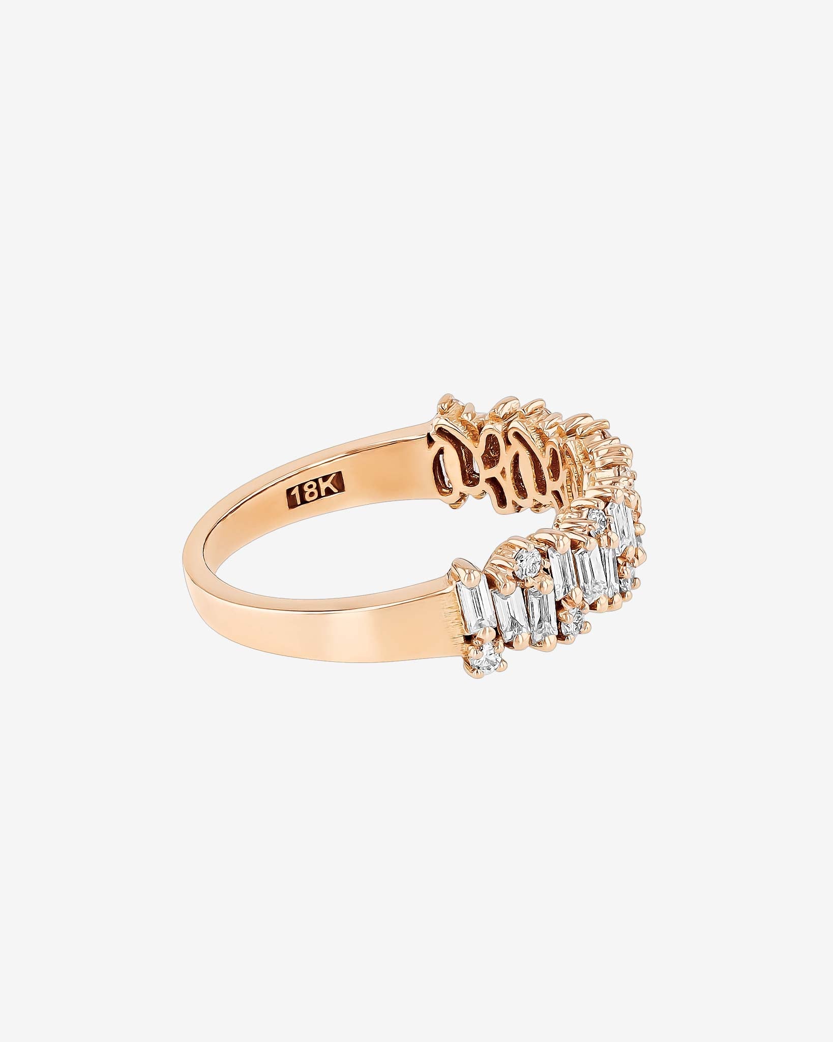 Suzanne Kalan Classic Diamond Shimmer Half Band in 18k rose gold