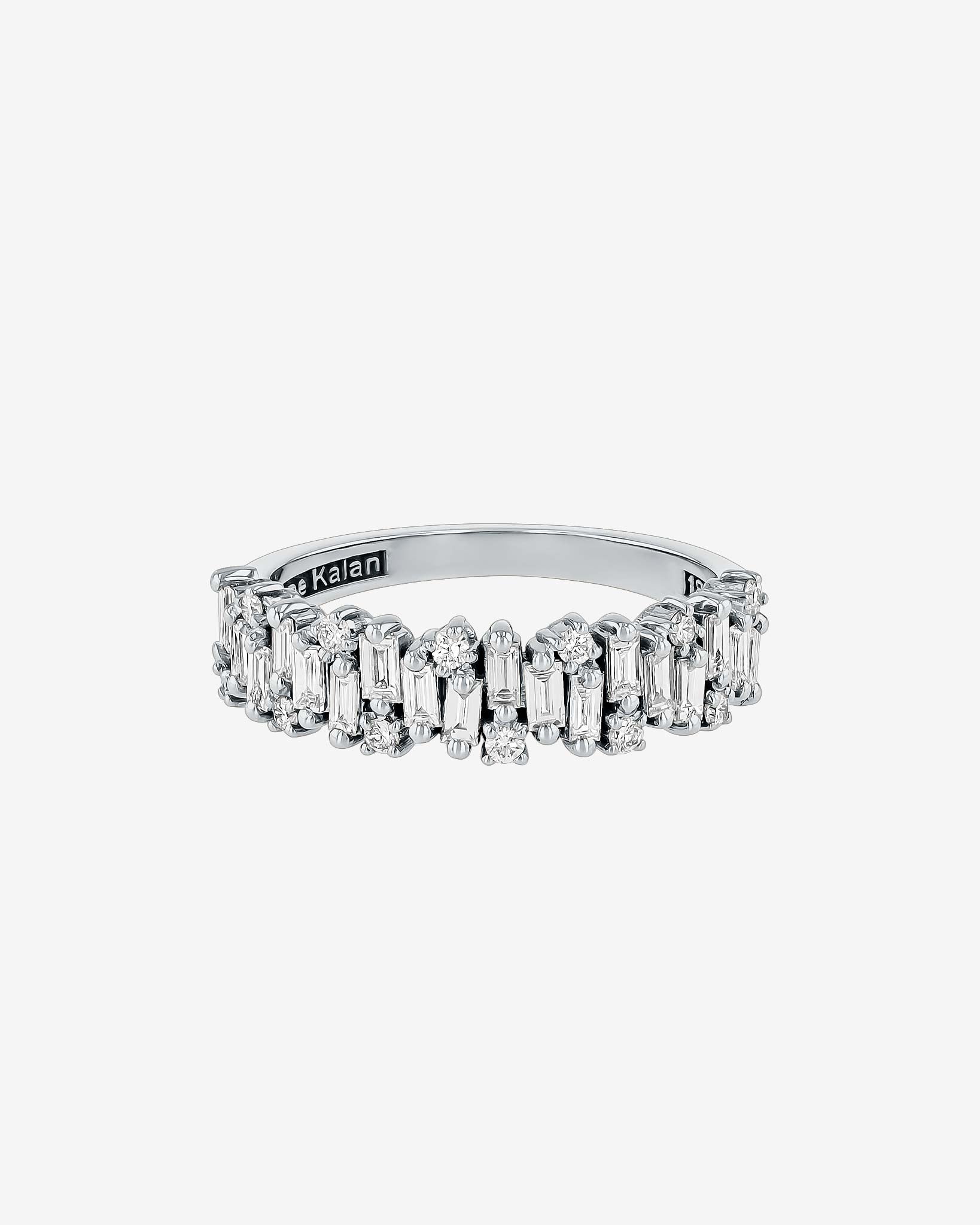 Suzanne Kalan Classic Diamond Shimmer Half Band in 18k white gold