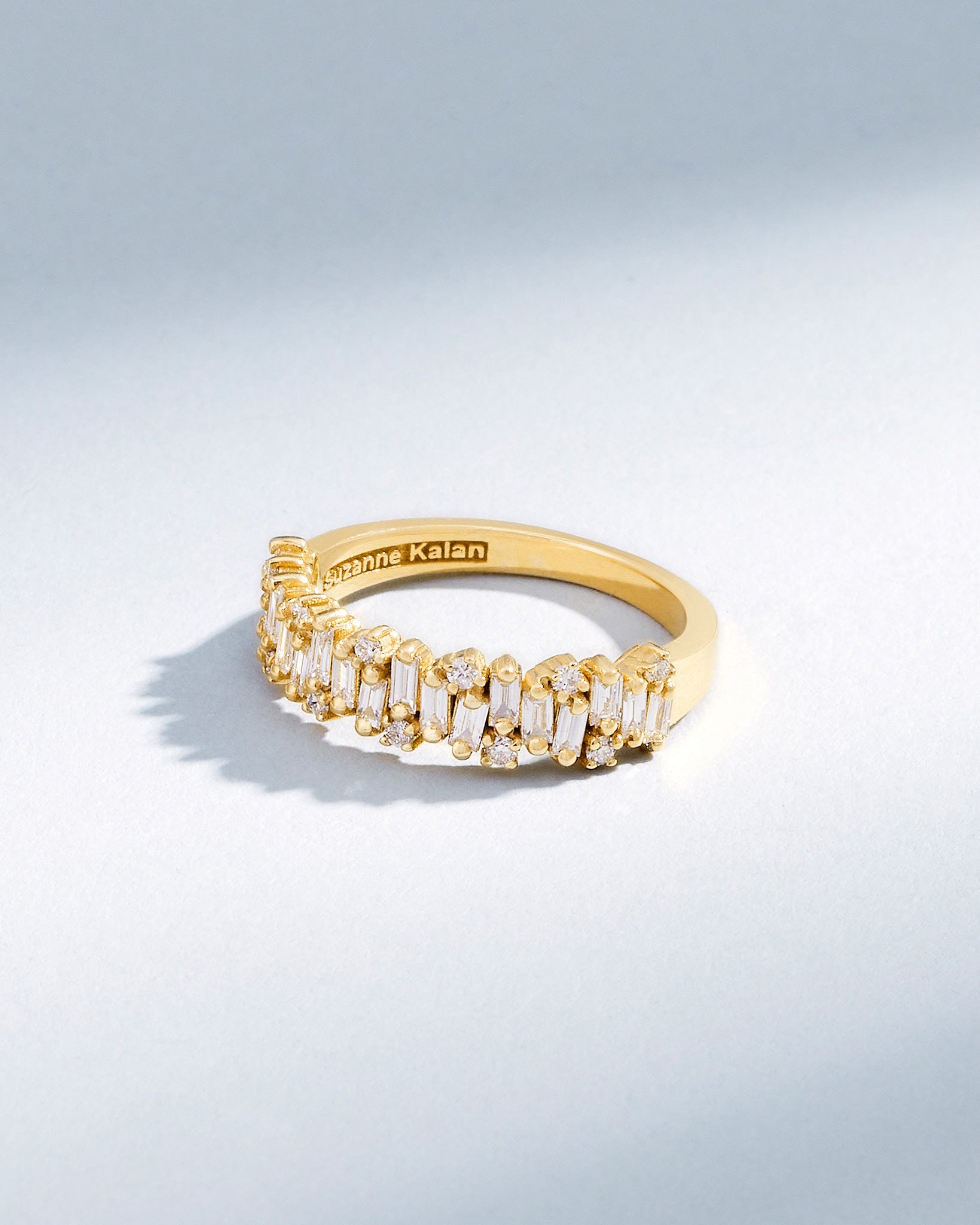 Suzanne Kalan Classic Diamond Shimmer Half Band in 18k yellow gold