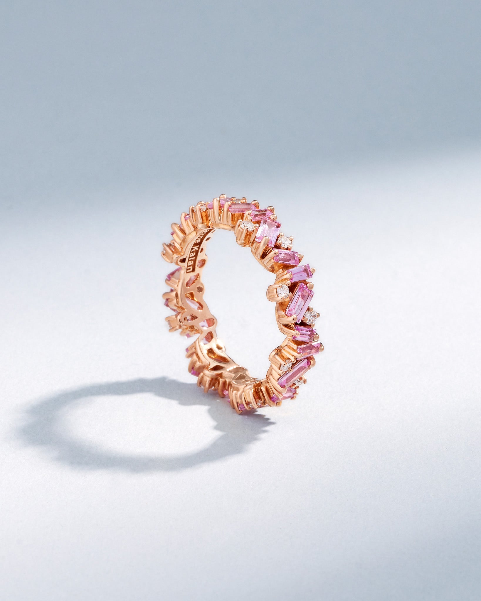 Suzanne Kalan Frenzy Pink Sapphire Eternity Band in 18k rose gold
