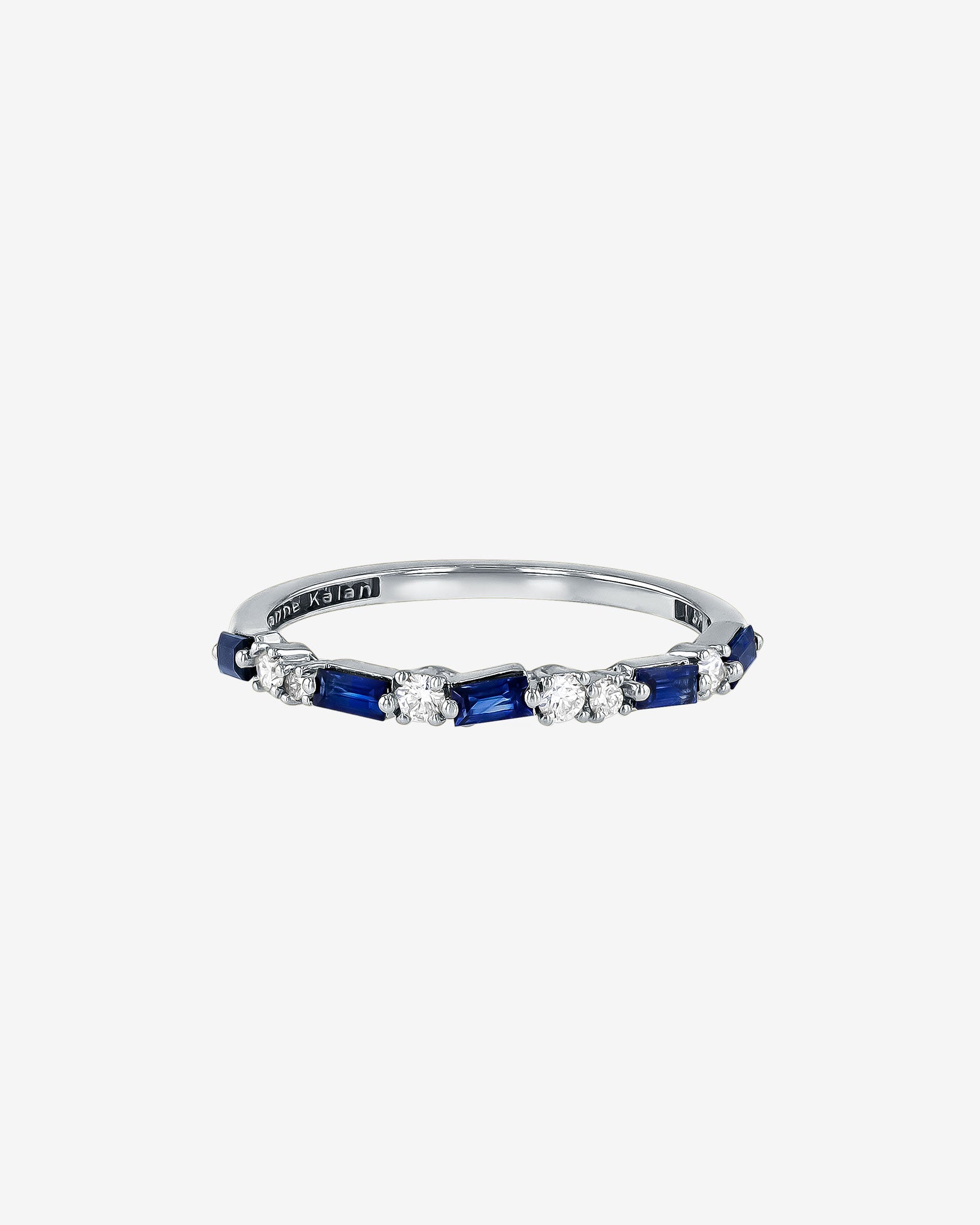 Suzanne Kalan Thin Mix Dark Blue Sapphire Half Band in 18k white gold
