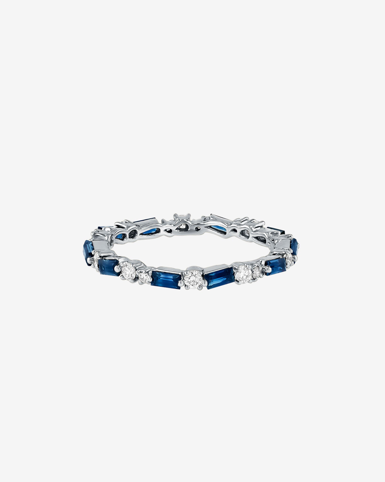Thin Mix Dark Blue Sapphire Eternity Band