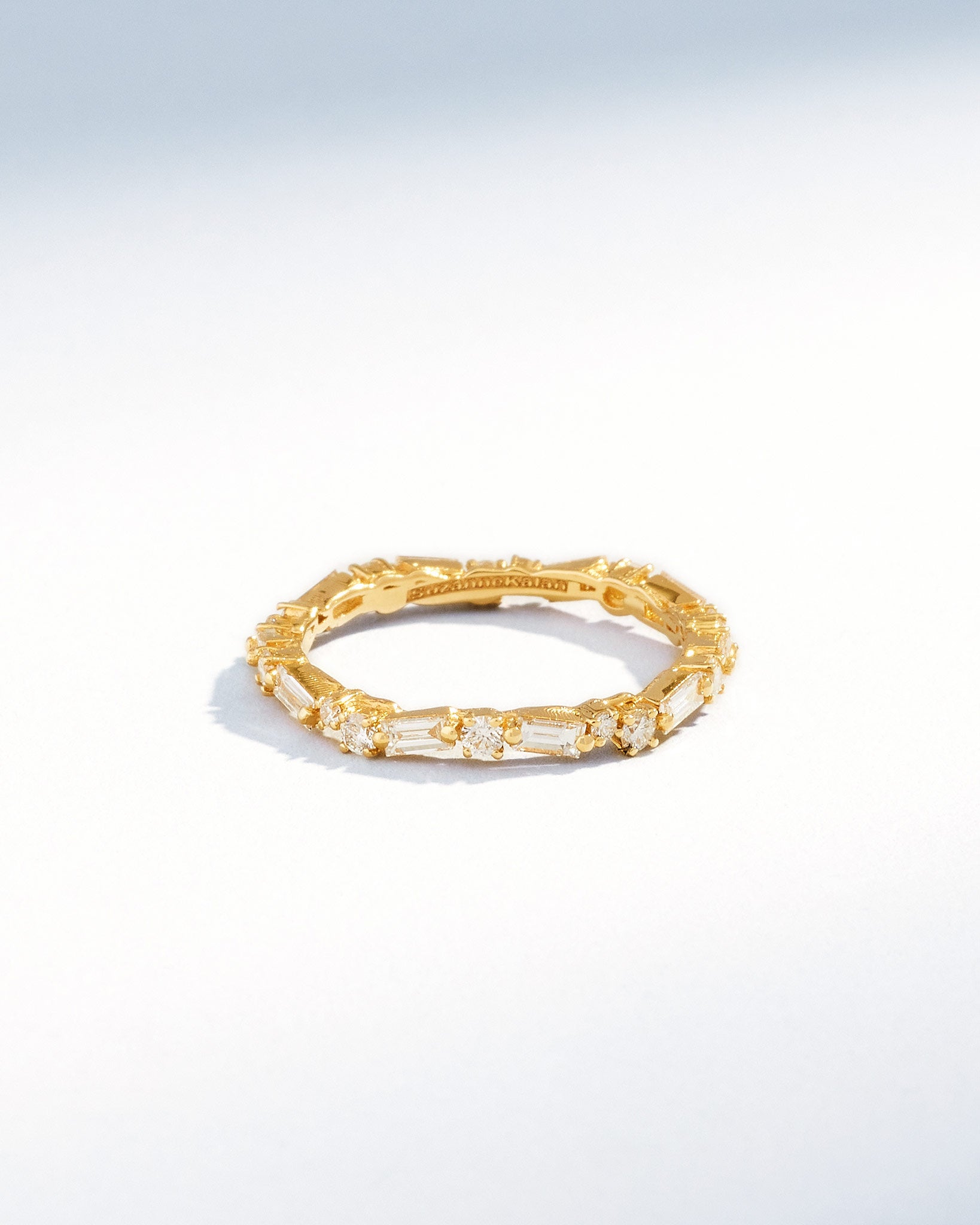 Suzanne Kalan Thin Mix Diamond Eternity Band in 18k yellow gold