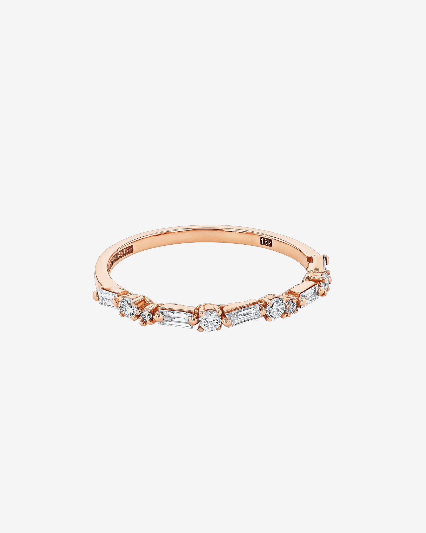 Suzanne Kalan Thin Mix Diamond Half Band in 18k rose gold