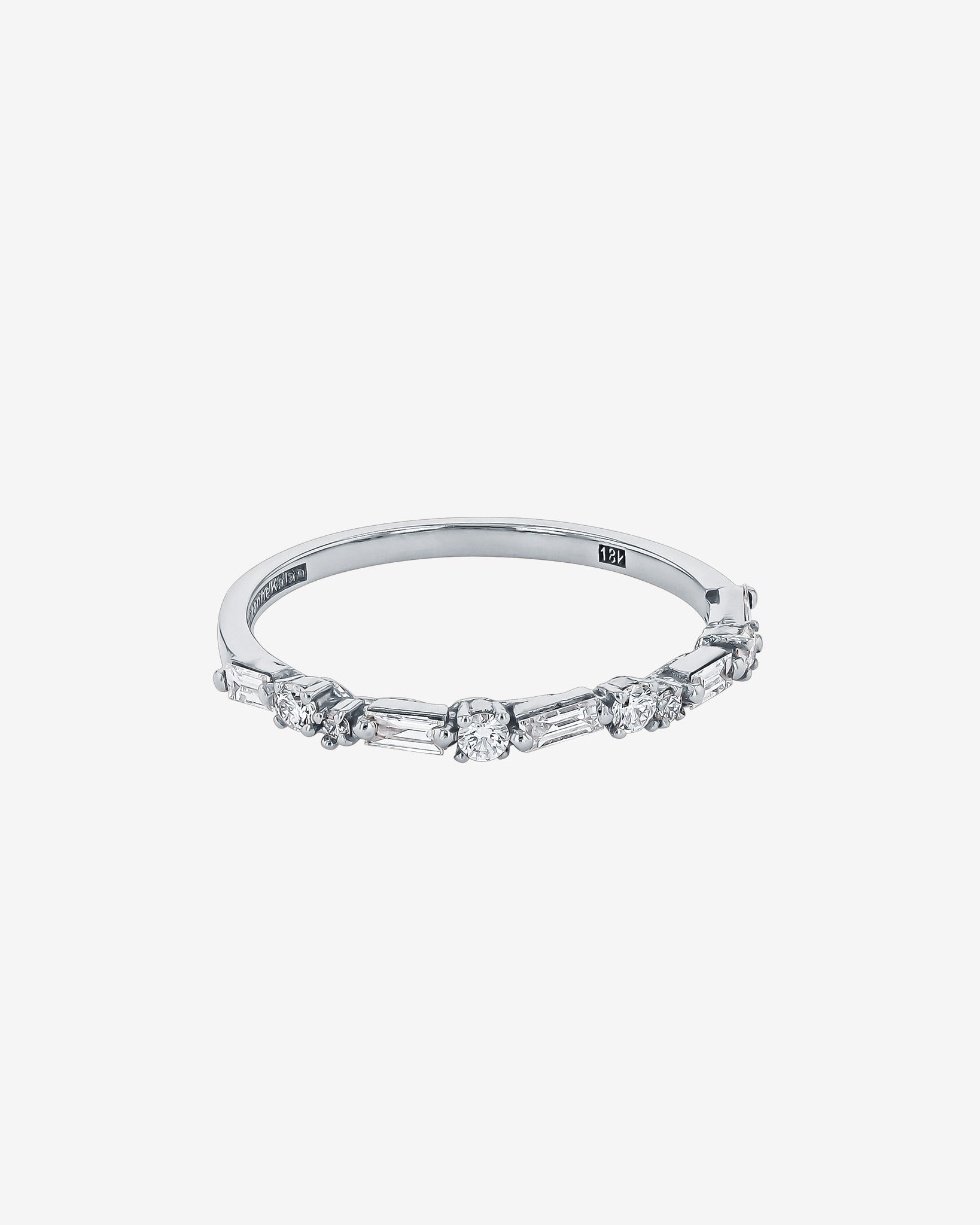 Suzanne Kalan Thin Mix Diamond Half Band in 18k white gold