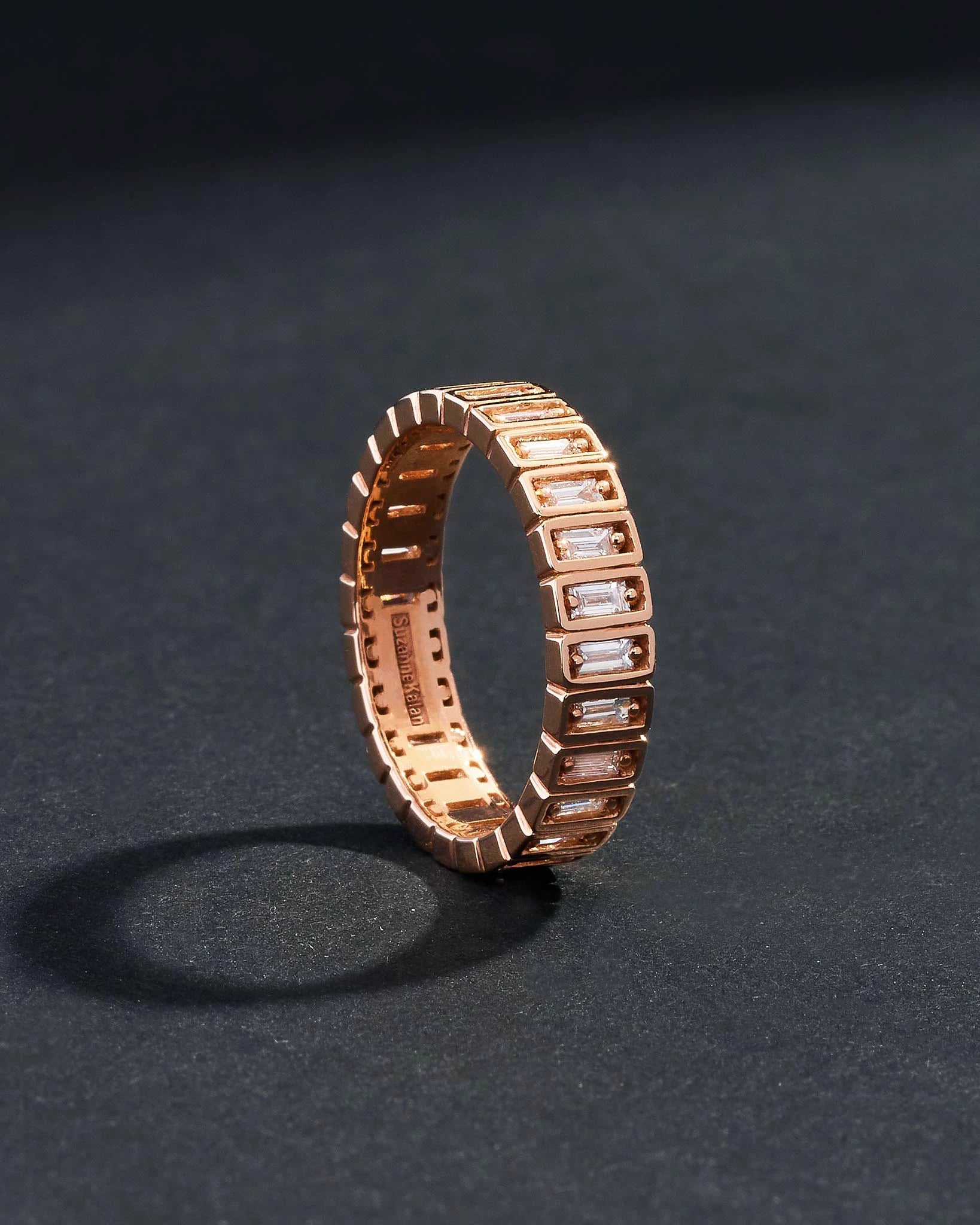Suzanne Kalan Inlay Diamond Eternity Band in 18k rose gold
