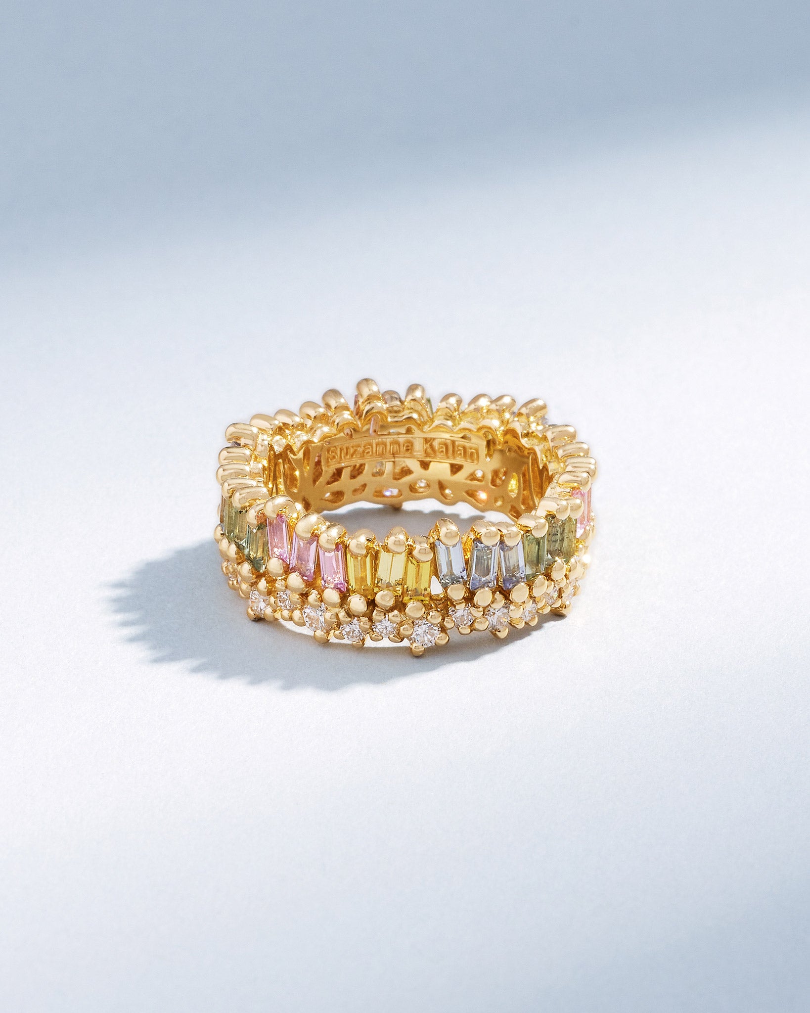 Suzanne Kalan Short Stack Pastel Sapphire Eternity Band in 18k yellow gold
