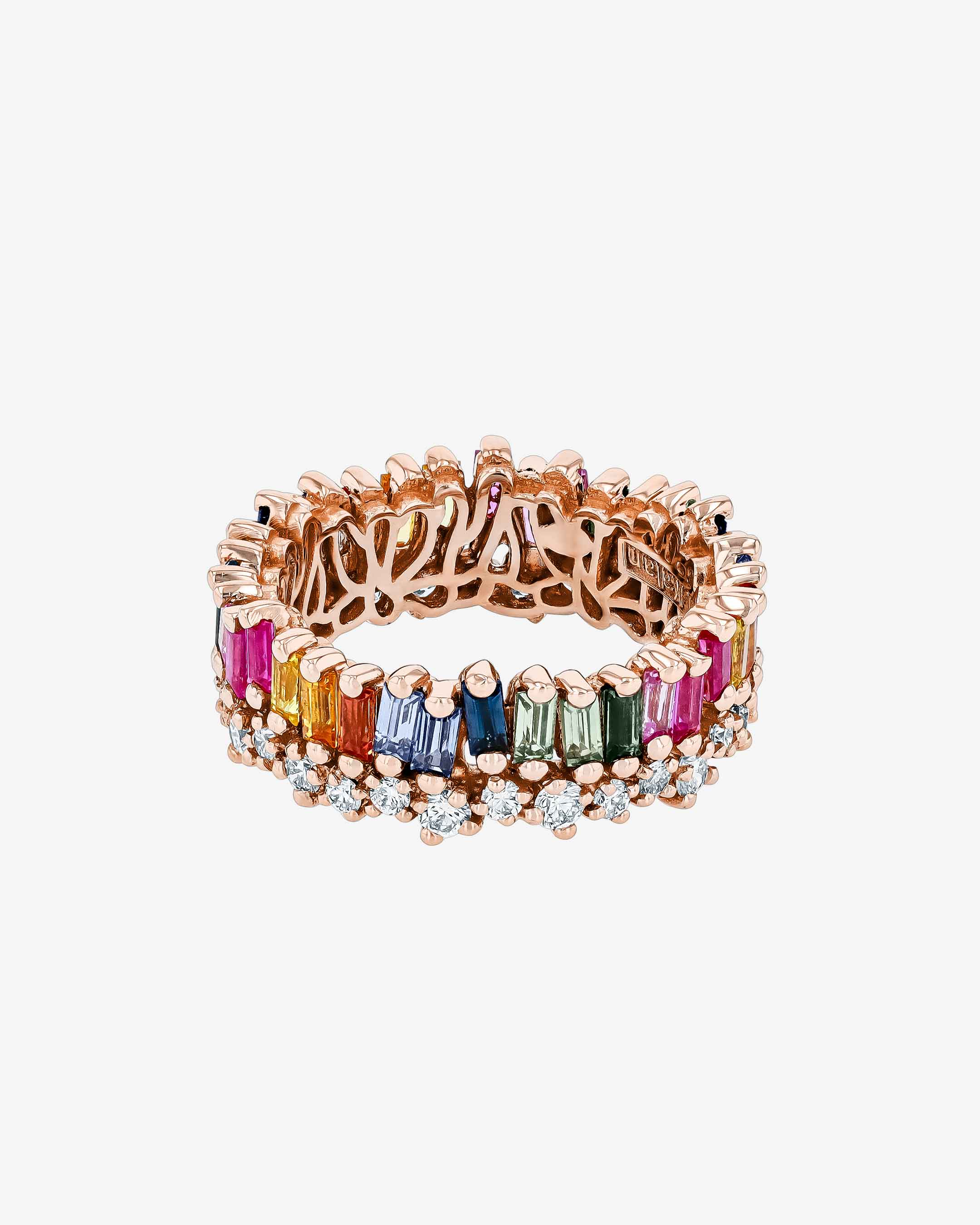 Short Stack Rainbow Sapphire Eternity Band
