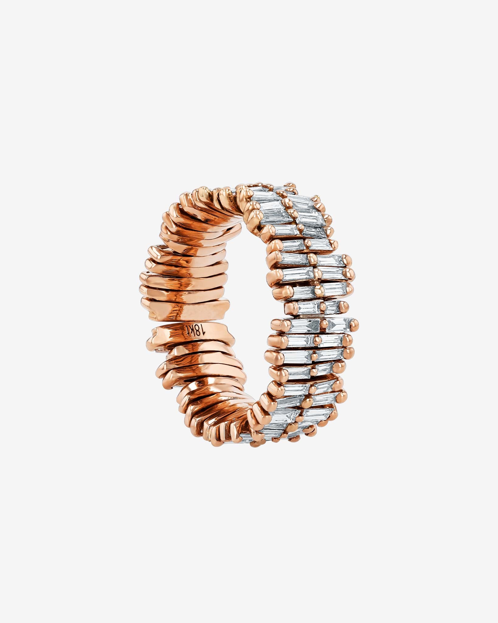 Suzanne Kalan Classic Gold Full Baguette Midi Eternity Band in 18k rose gold