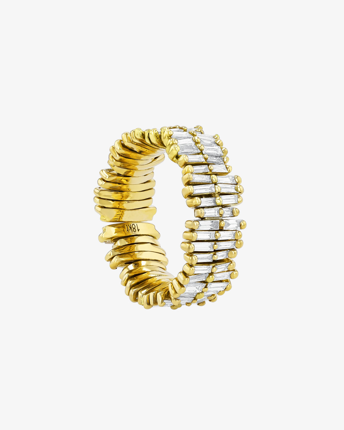 Suzanne Kalan Classic Gold Full Baguette Diamond Midi Band in 18k yellow gold