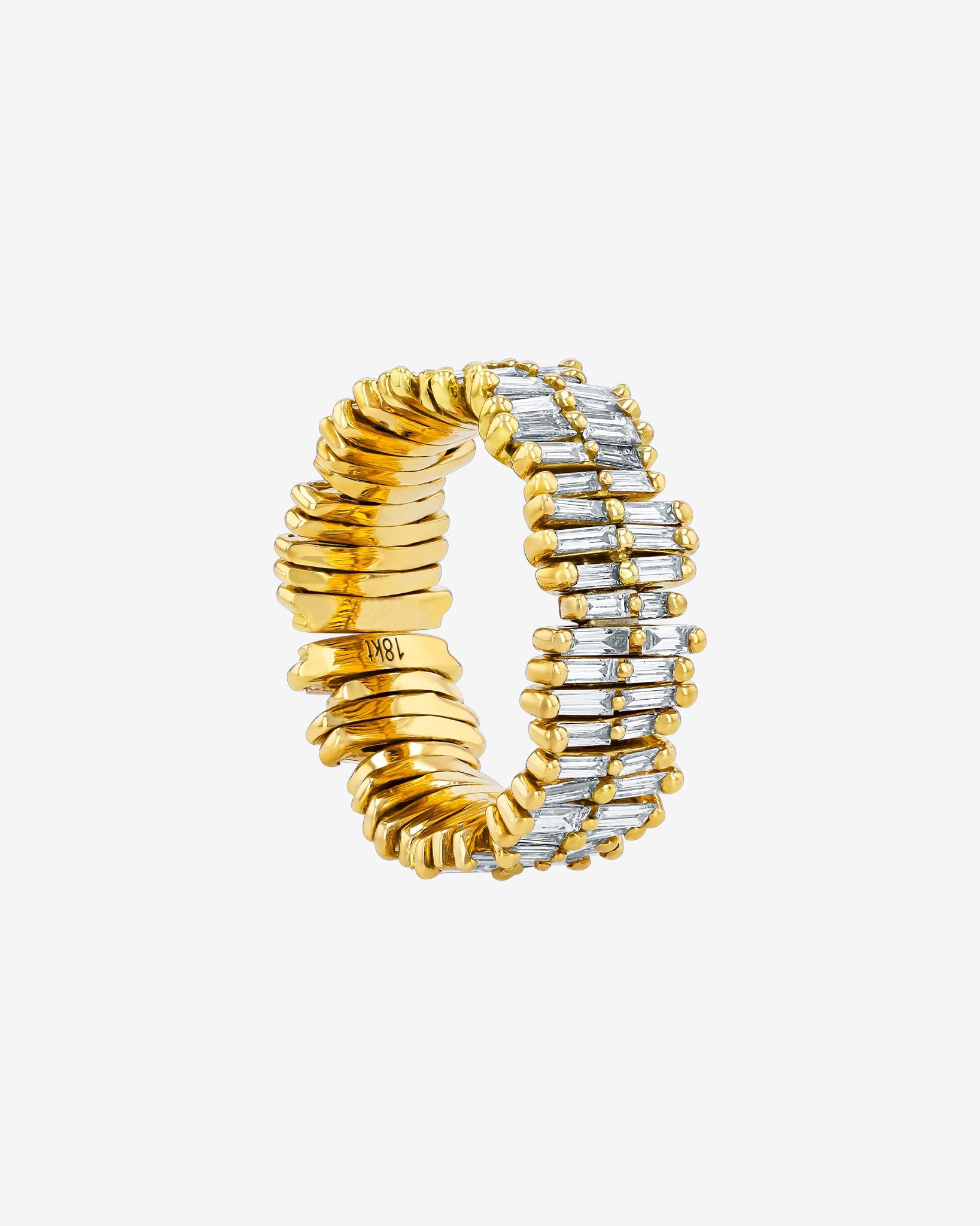 Suzanne Kalan Classic Gold Full Baguette Midi Eternity Band in 18k yellow gold