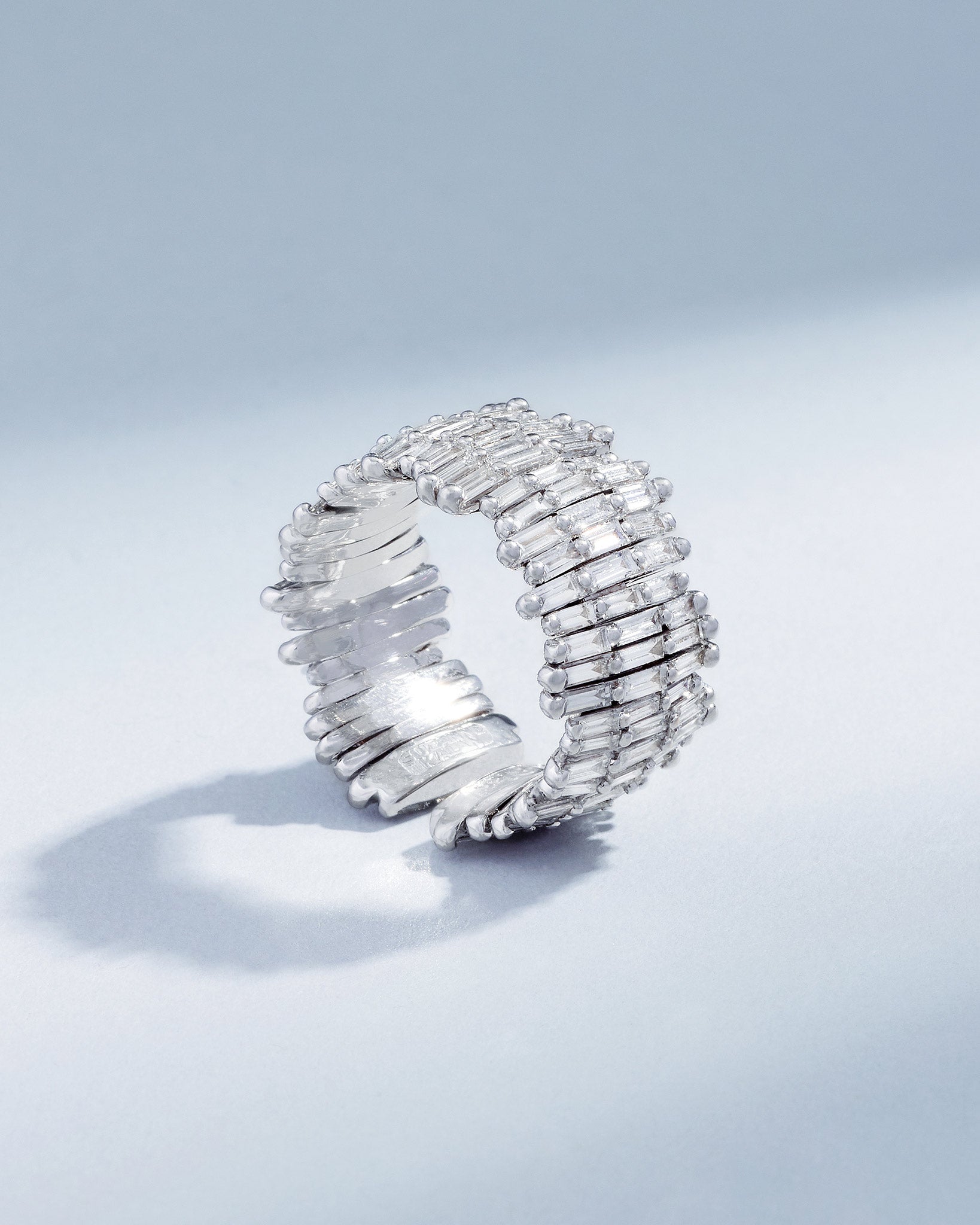 Suzanne Kalan Classic Gold Full Baguette Milli Eternity Band in 18k white gold