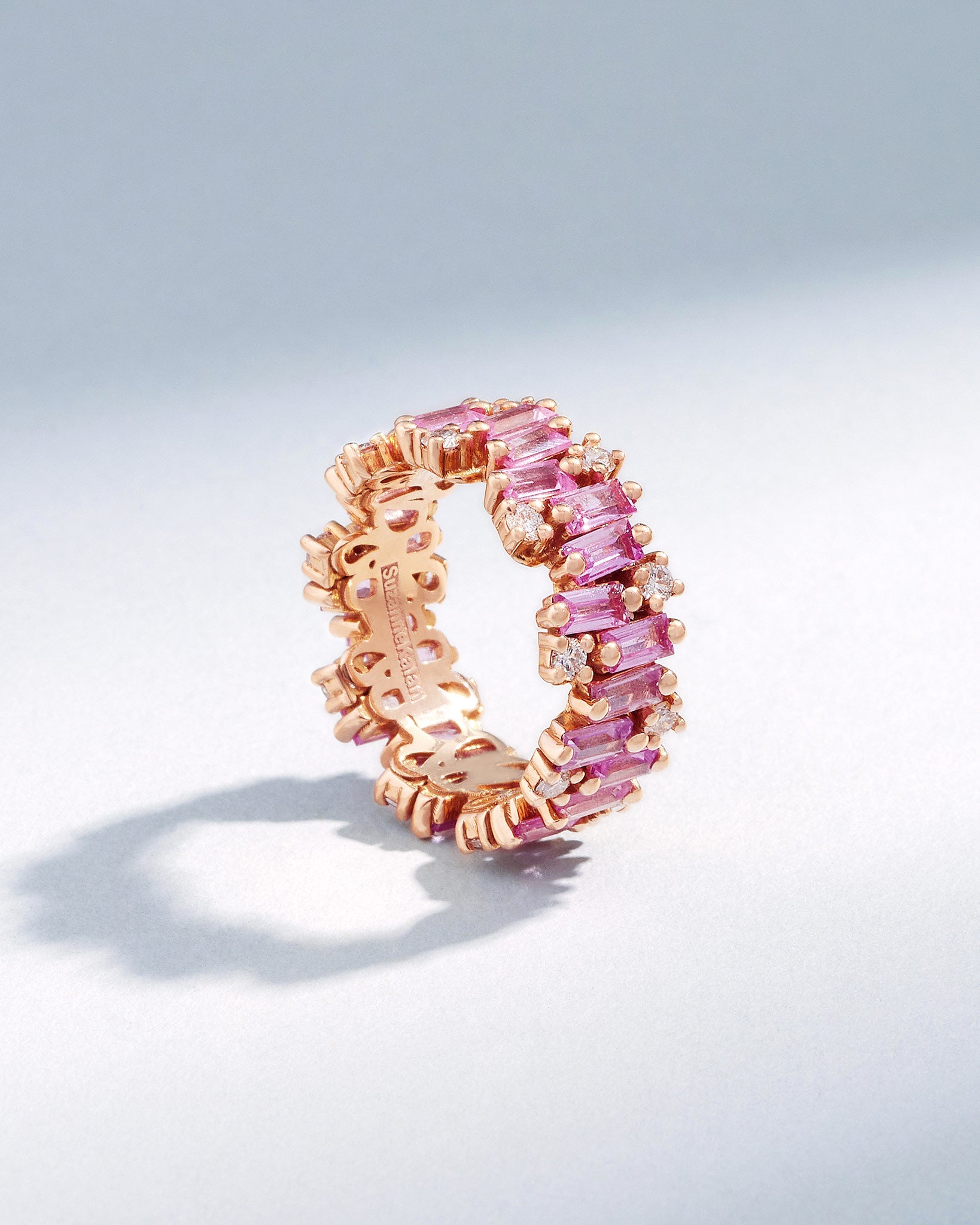 Suzanne Kalan Shimmer Audrey Pink Sapphire Eternity Band in 18k rose gold