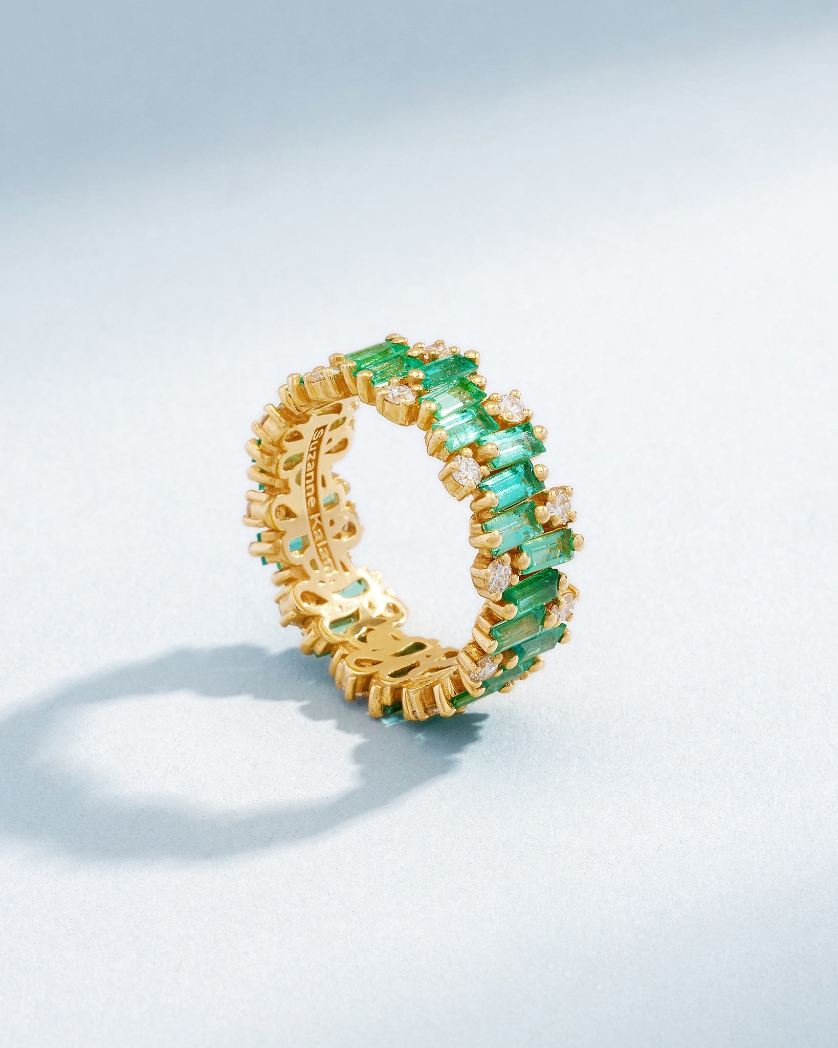 Suzanne Kalan Shimmer Audrey Emerald Eternity Band in 18k yellow gold