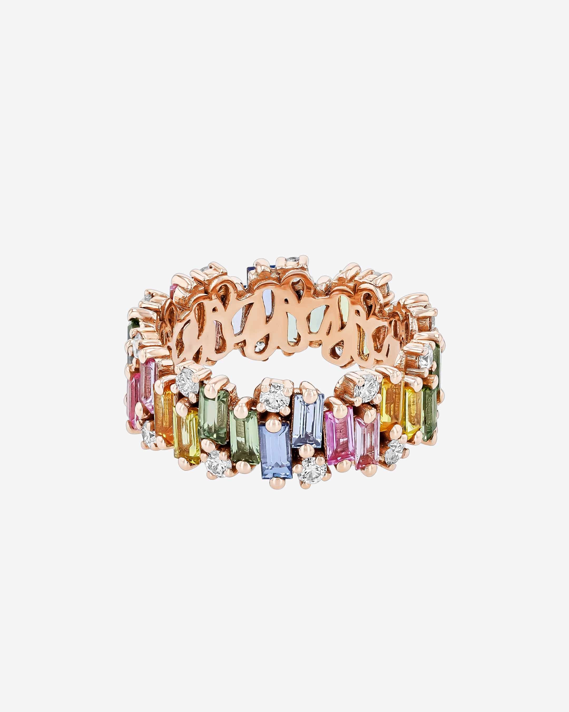 Suzanne Kalan Shimmer Audrey Pastel Sapphire Eternity Band in 18k rose gold