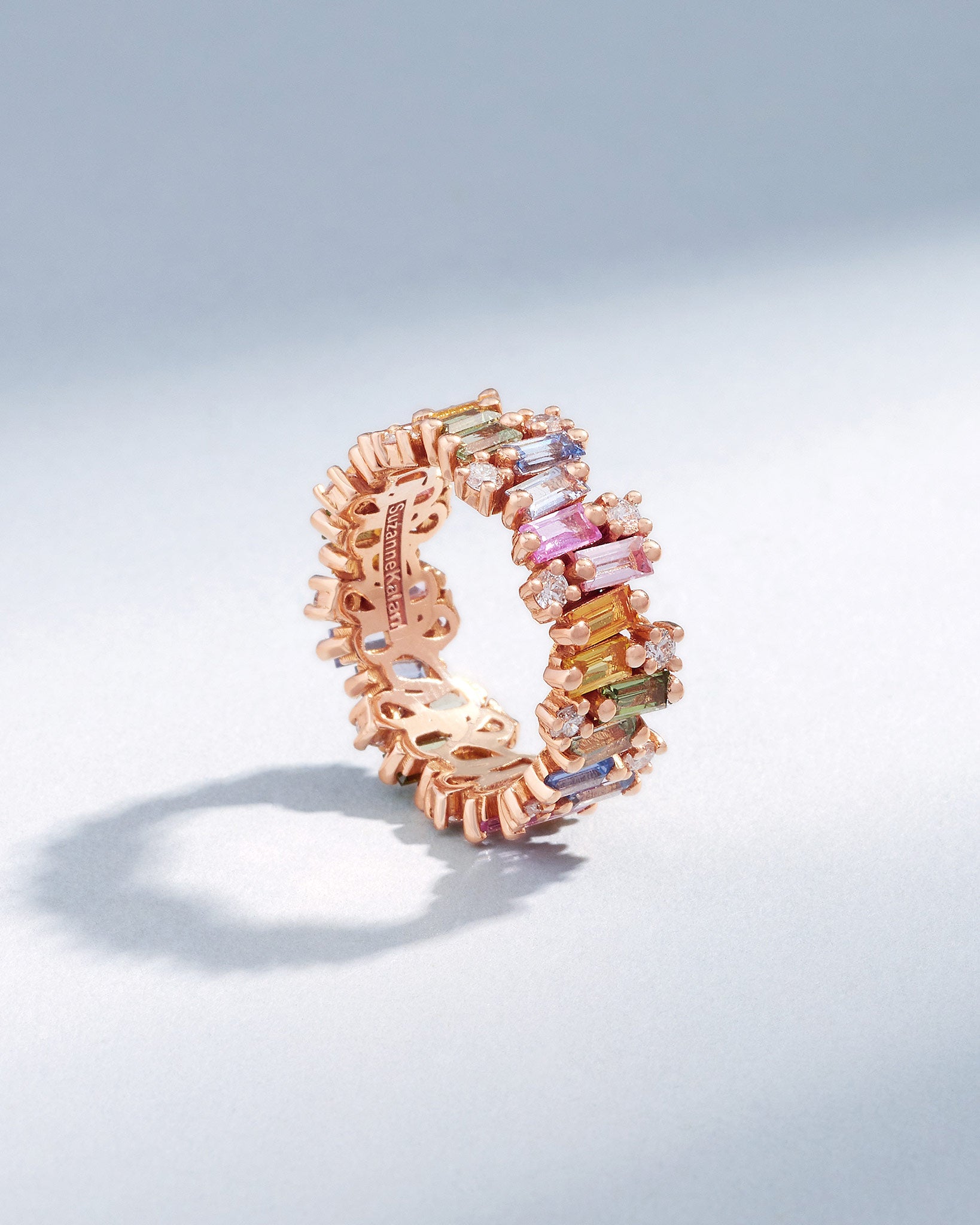 Suzanne Kalan Shimmer Audrey Pastel Sapphire Eternity Band in 18k rose gold