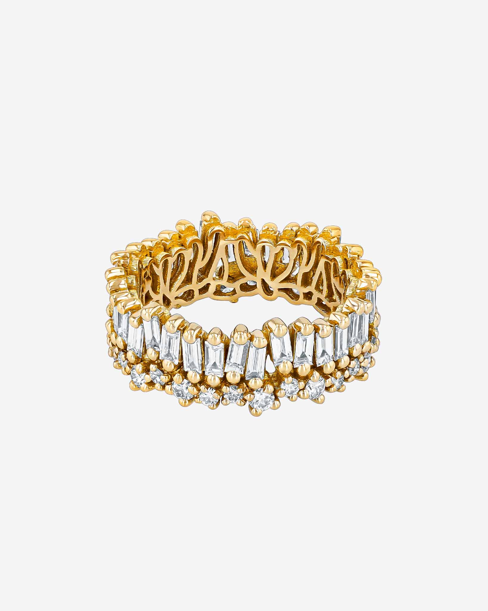 Suzanne Kalan Short Stack Diamond Eternity Band in 18k yellow gold