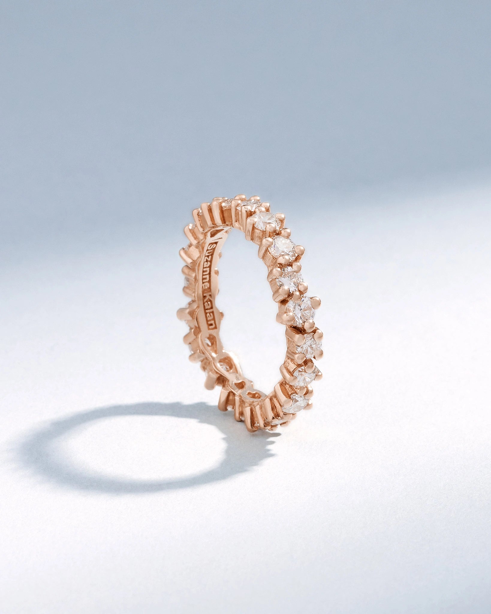 Suzanne Kalan Classic Diamond Midi Round Eternity Band in 18k rose gold