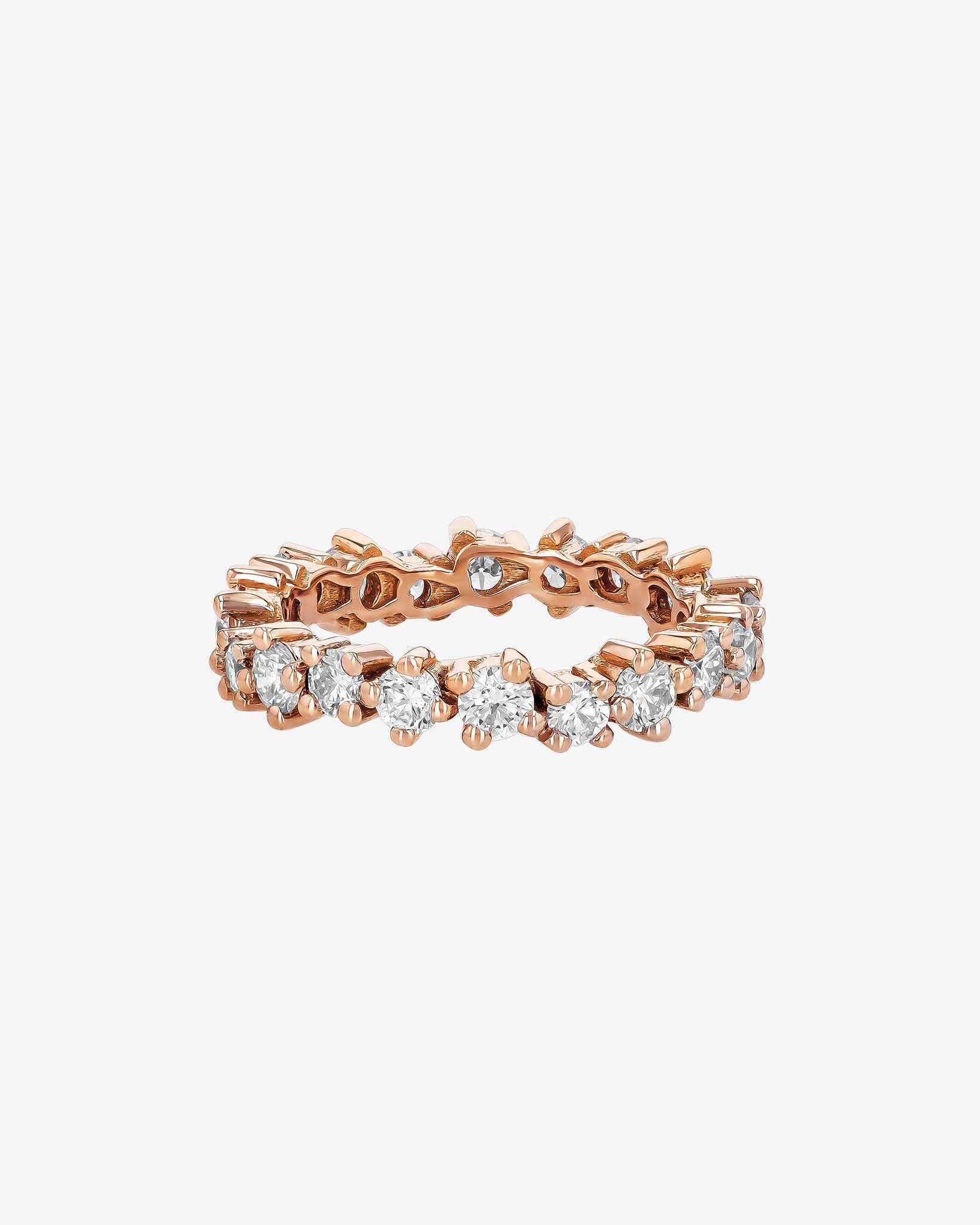 Suzanne Kalan Classic Diamond Midi Round Eternity Band in 18k rose gold