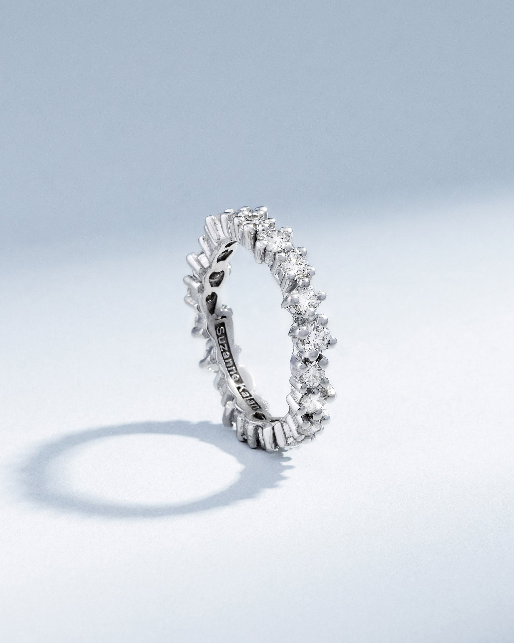 Suzanne Kalan Classic Diamond Midi Round Eternity Band in 18k white gold