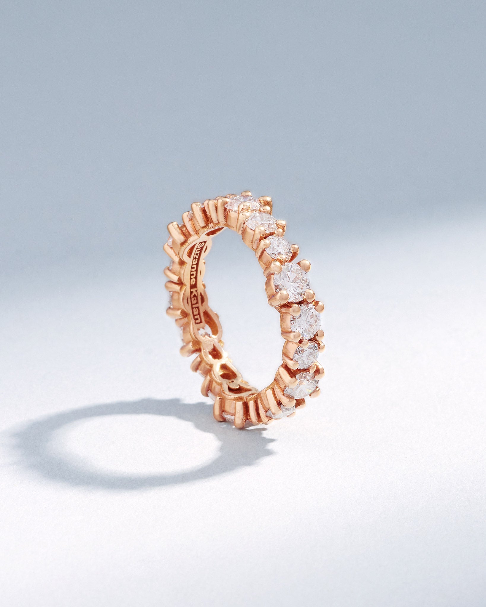Suzanne Kalan Classic Diamond Milli Round Eternity Band in 18k rose gold