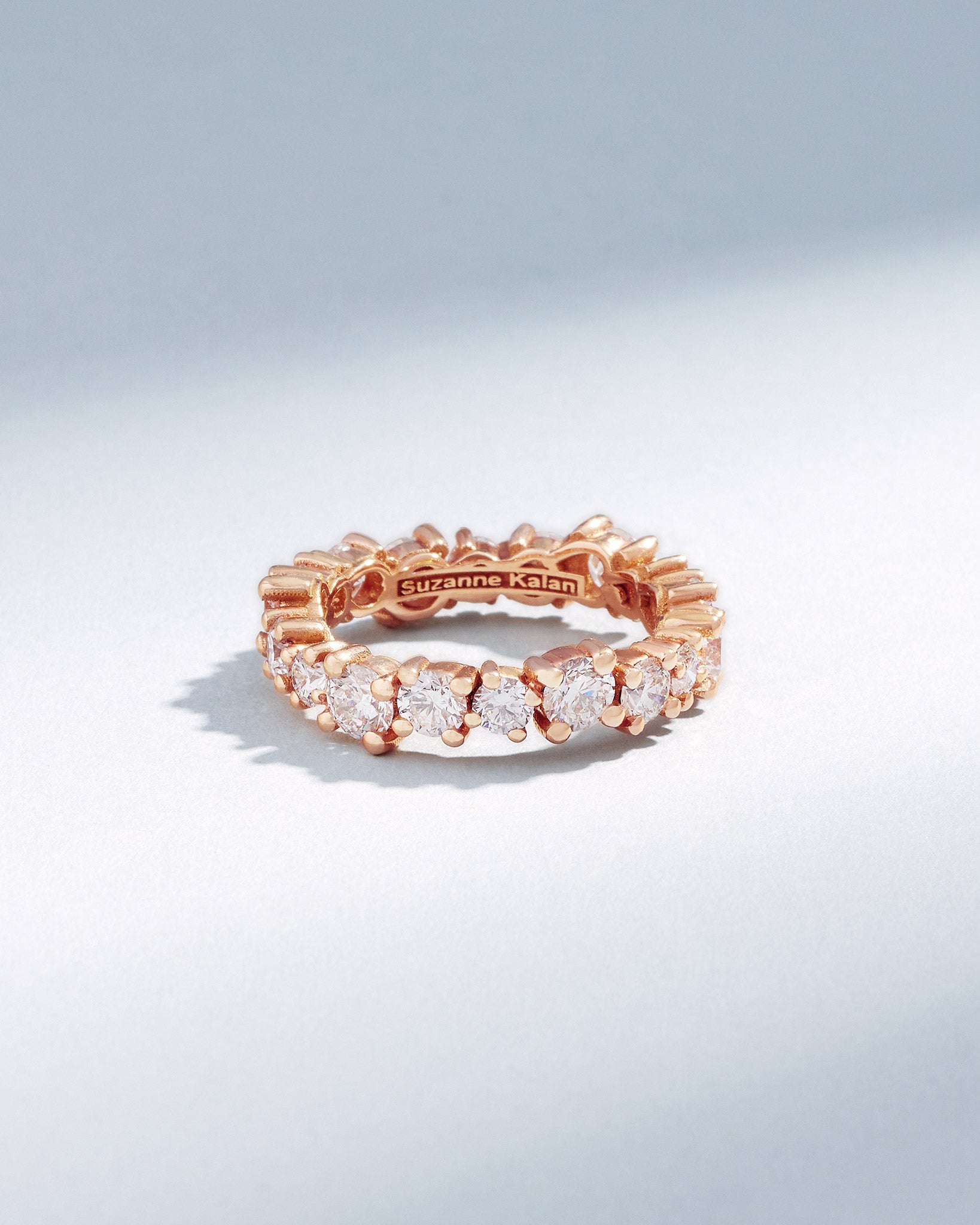 Suzanne Kalan Classic Diamond Milli Round Eternity Band in 18k rose gold