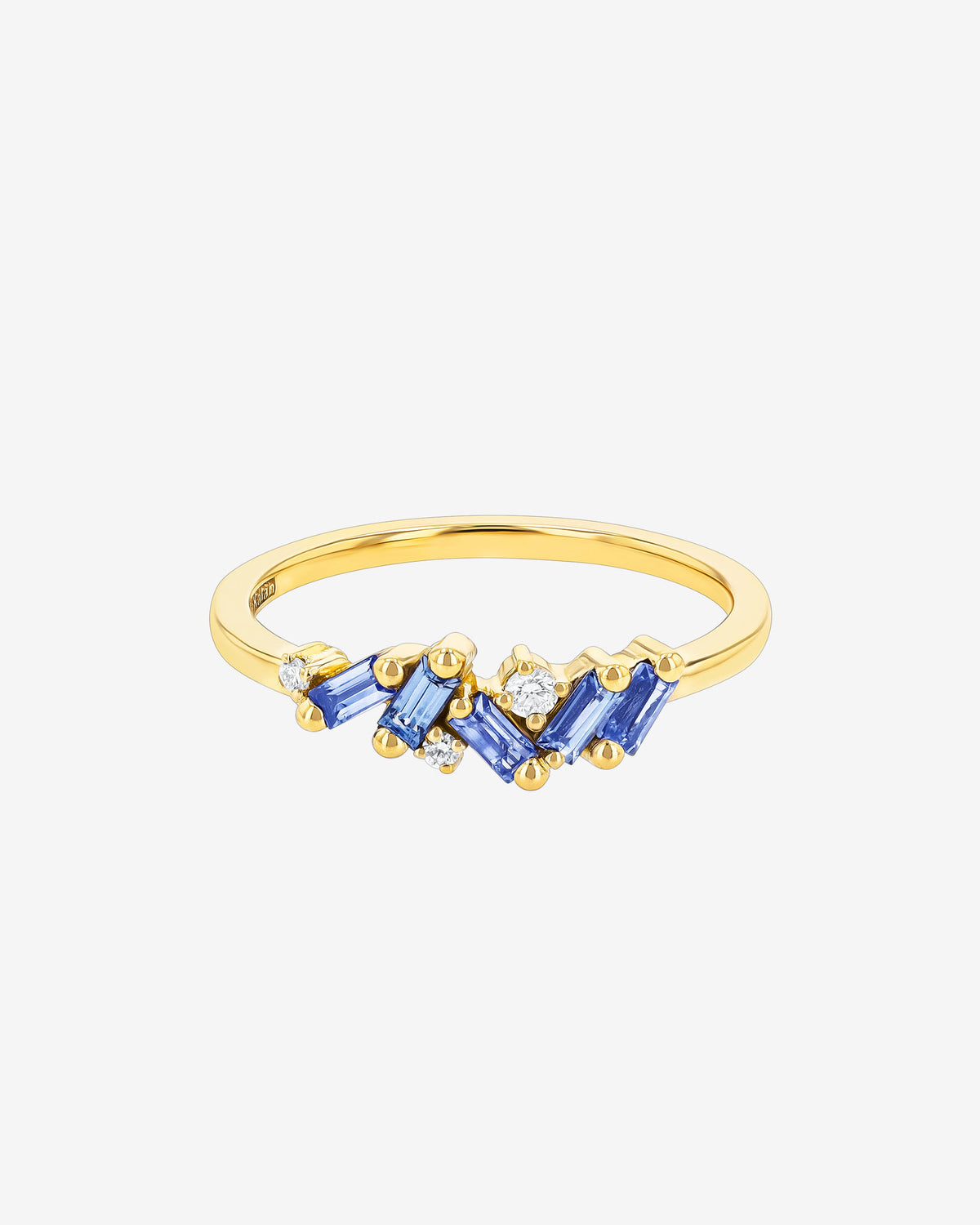 Suzanne Kalan Frenzy Light Blue Sapphire Ring in 18k yellow gold